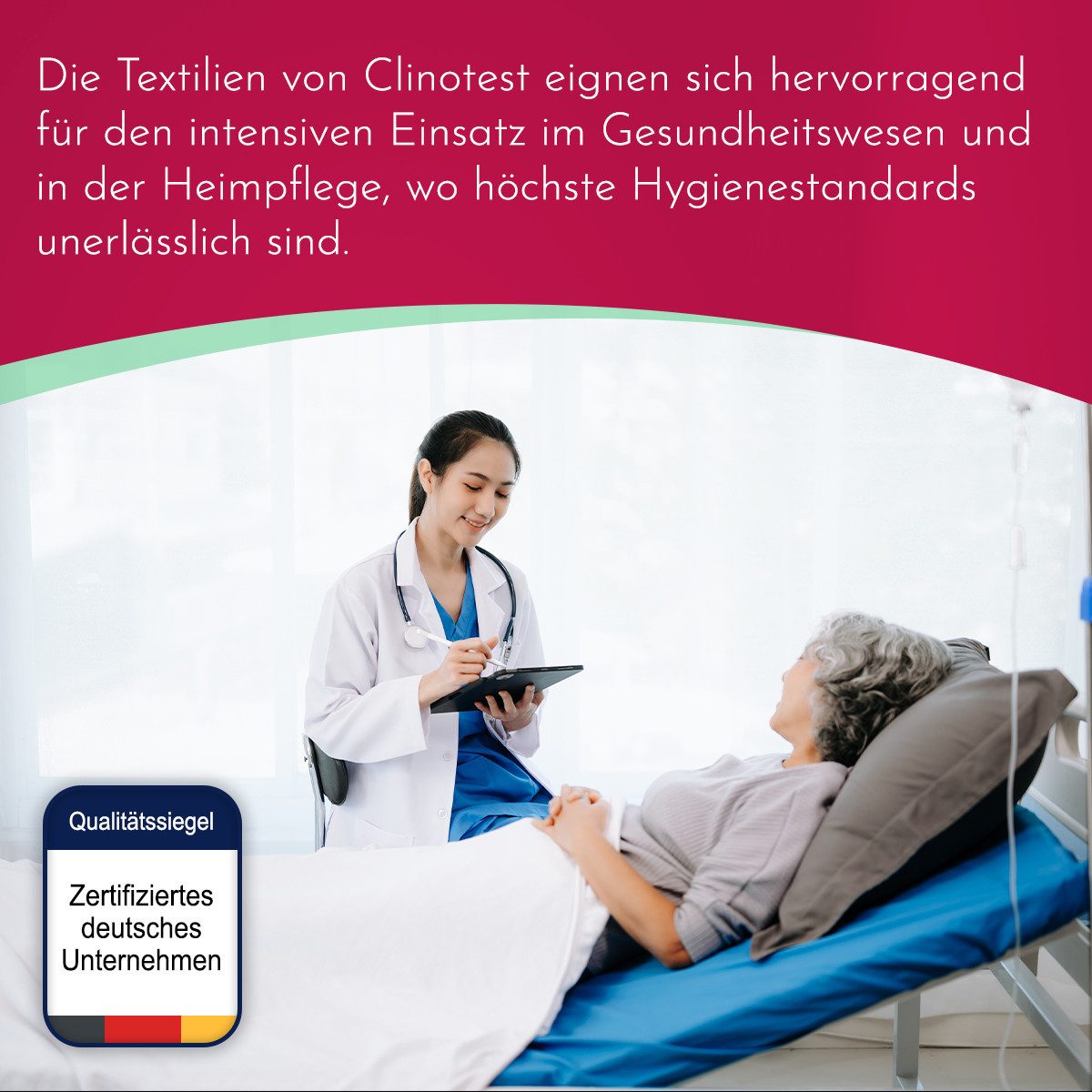 Clinotest Funktionsbluse Kasack Damen & Herren - 95 Grad waschbare, kochfest ohne einzulaufen (1-tlg) Schlupfkasack aus Baumwolle & Polyester - Berufsbekleidung – Bild 5 von 5