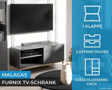 Furnix TV-Schrank MALAGAS Kommode, Fernsehschrank 1 bzw. 2 Türen 2 offenen Ablagen B100 x H50 x T41 bzw. B150 x H50 x T41 cm