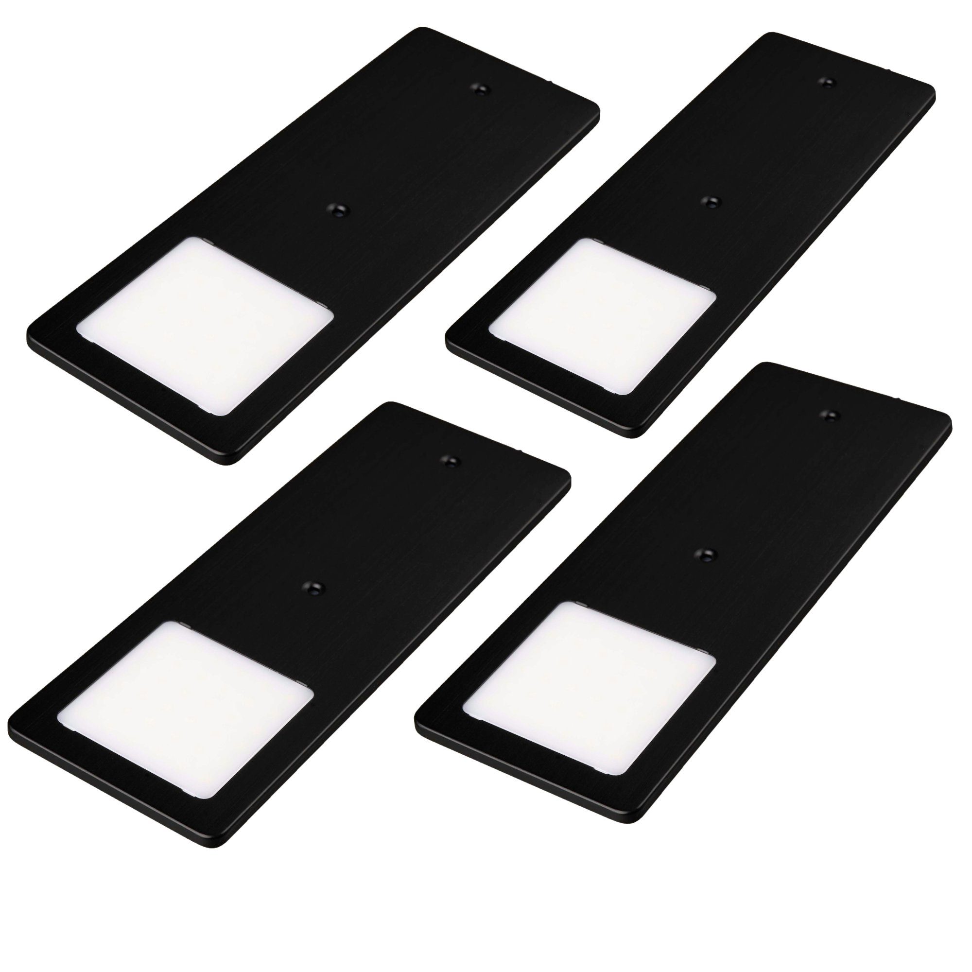 kalb LED Unterbauleuchte LED Unterbauleuchten schwarz 5W- sehr flache Küchenleuchte Einbauspot, 4er Set warmweiß, warmweiss
