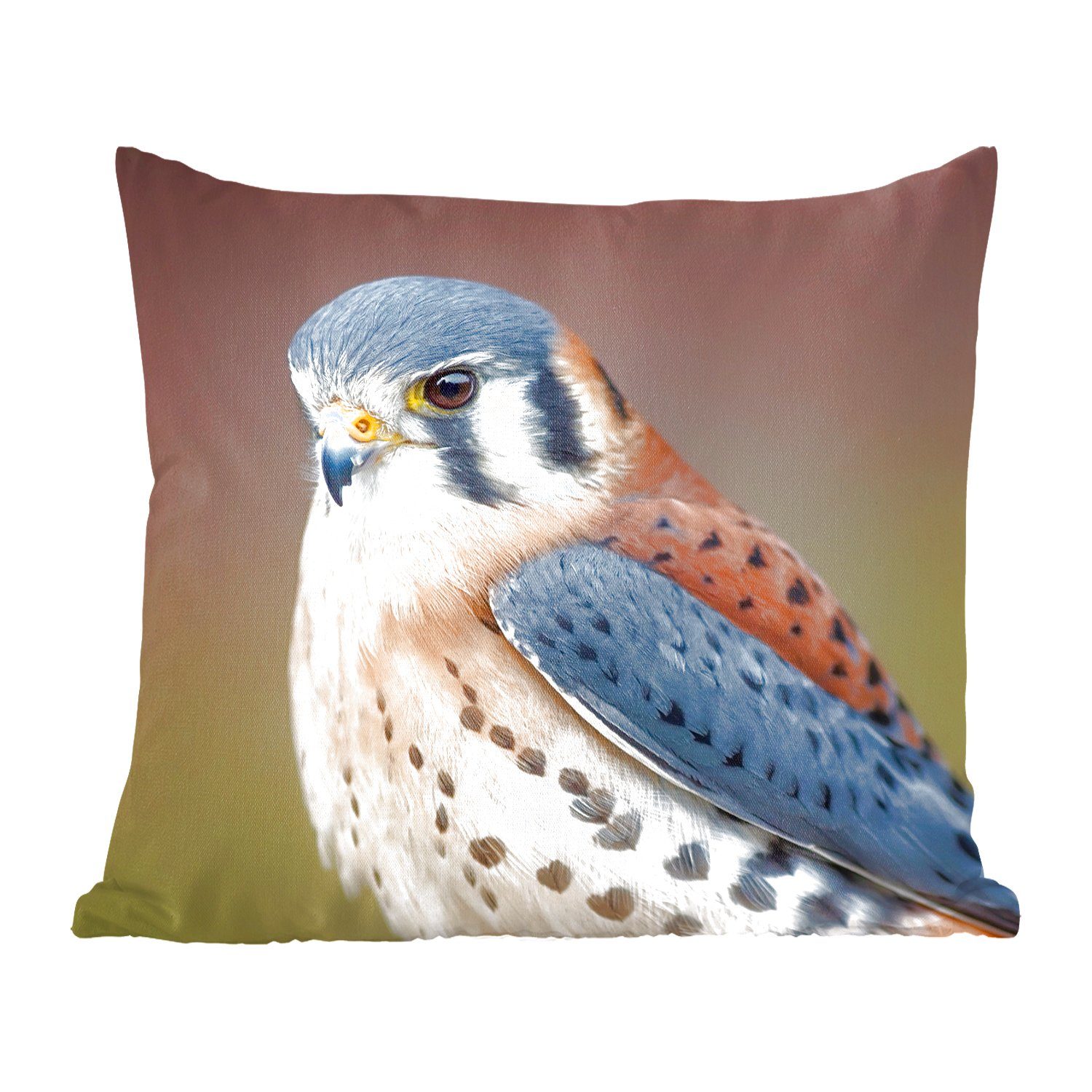 MuchoWow Dekokissen Vogel - Makro - Blau, Zierkissen mit Füllung für Wohzimmer, Schlafzimmer, Deko, Sofakissen