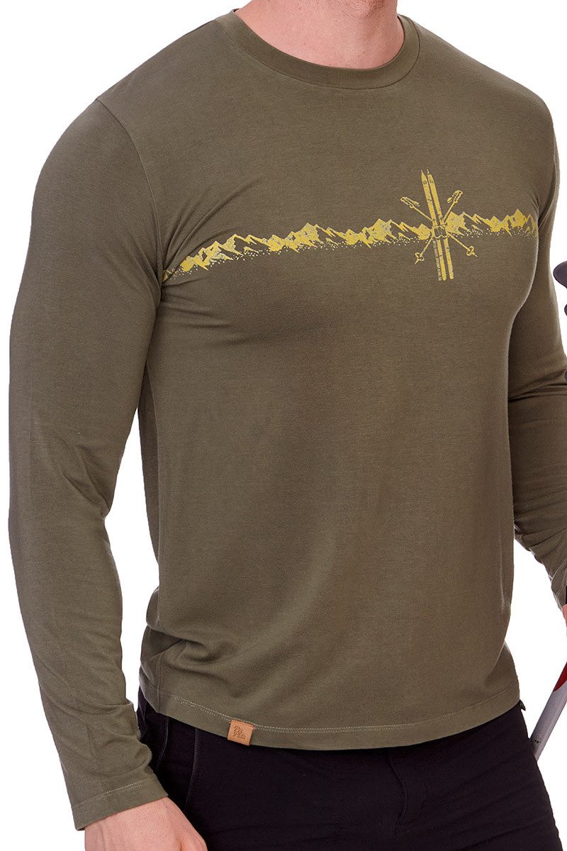 Piz Palü Strickpullover Longsleeve Herren - UNTERAMMERGAU - dunkelblau, oliv