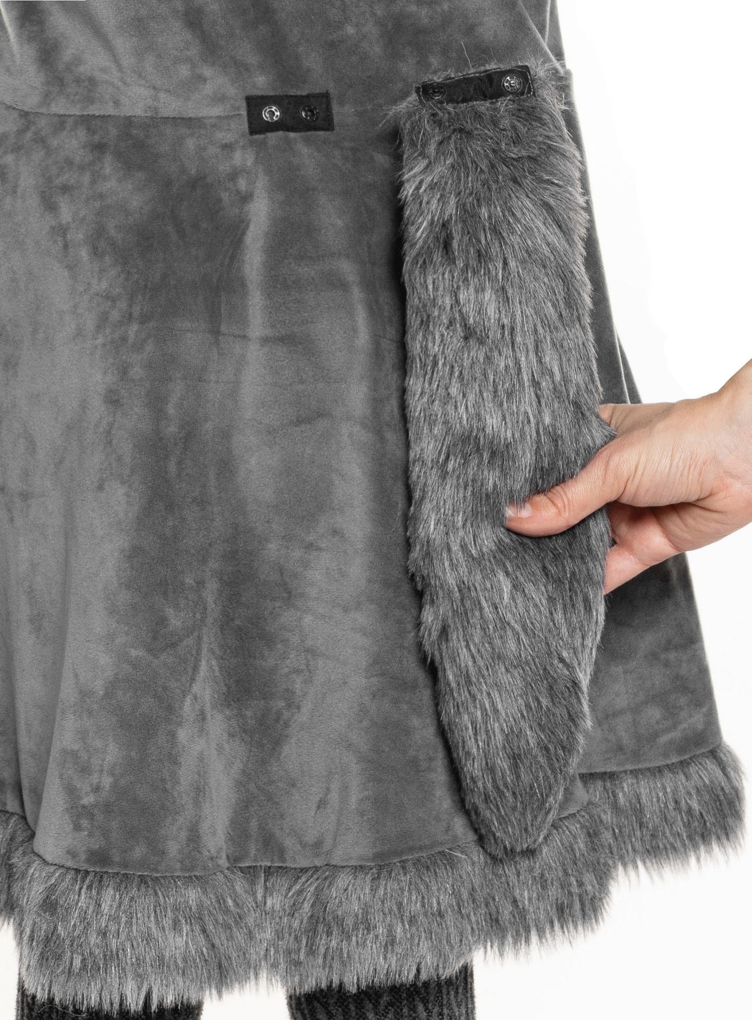 Maskworld Kostüm Wolf Kostüm für Kinder - für Fasching & Karneval, Freundliches Wolfskleid mit flauschiger Kapuze für Mädchen