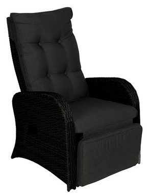 BURI Gartensessel Loungesessel verstellbar schwarz Relaxsessel Gartensessel Liegestuhl