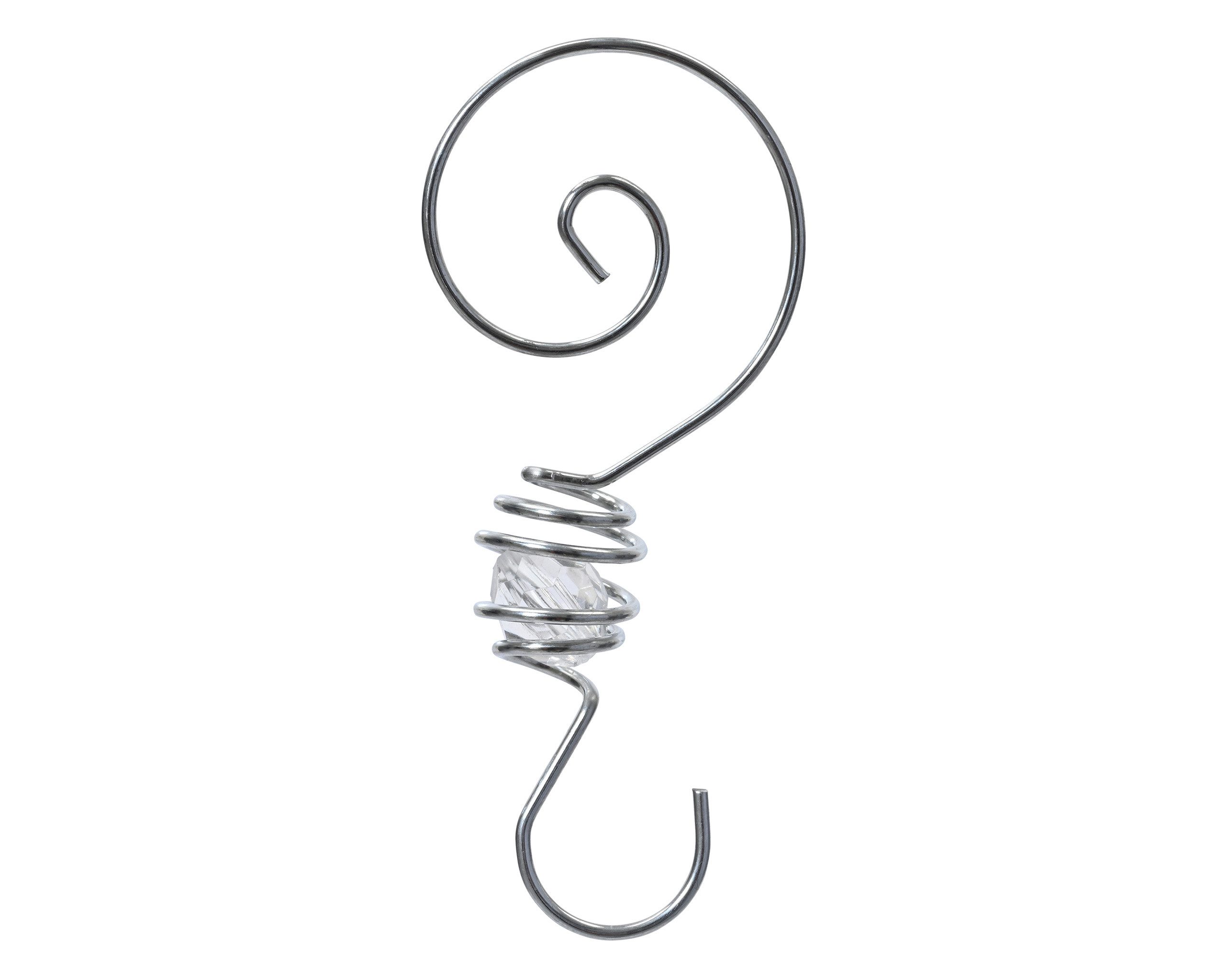 Kaemingk Christbaumschmuck, Kugelaufhänger Metall 6,7cm spiralförmig 18er Set Silber