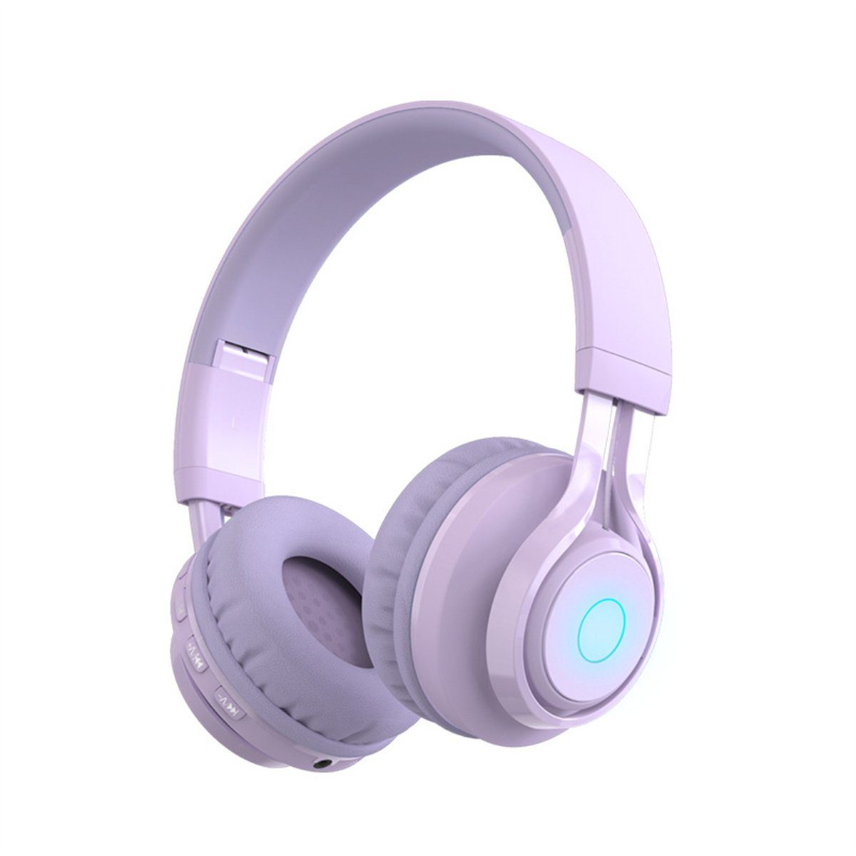Kopf RGB-Bluetooth-Kopfhörer, 85-dB-Gehörschutzmodus carefully Am montierte Lila Over-Ear-Kopfhörer selected