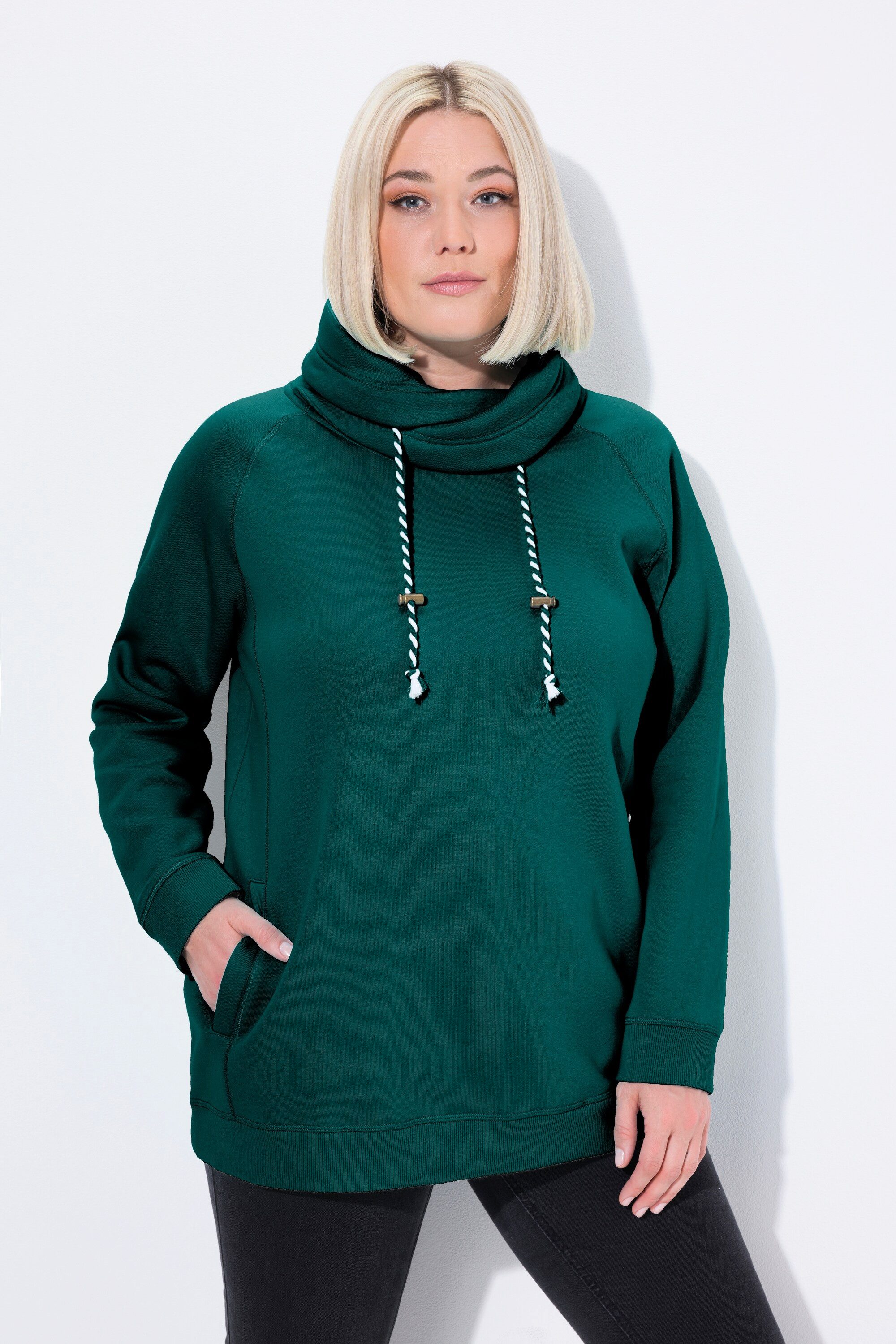 Ulla Popken Sweatshirt Sweatshirt weiter Stehkragen günstig online kaufen