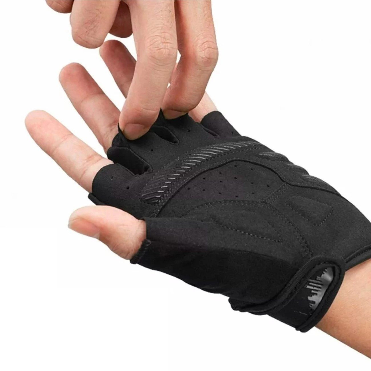 ROCKBROS Fahrradhandschuhe aus Nylon Fäustlinge Schwarz Elastan