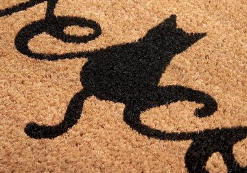 Fußmatte Mix Mats Kokos Cat Paws Welcome, HANSE Home, rechteckig, Höhe: 15 mm, Kokos, Schmutzfangmatte, Outdoor, Rutschfest, Innen, Kokosmatte, Flur