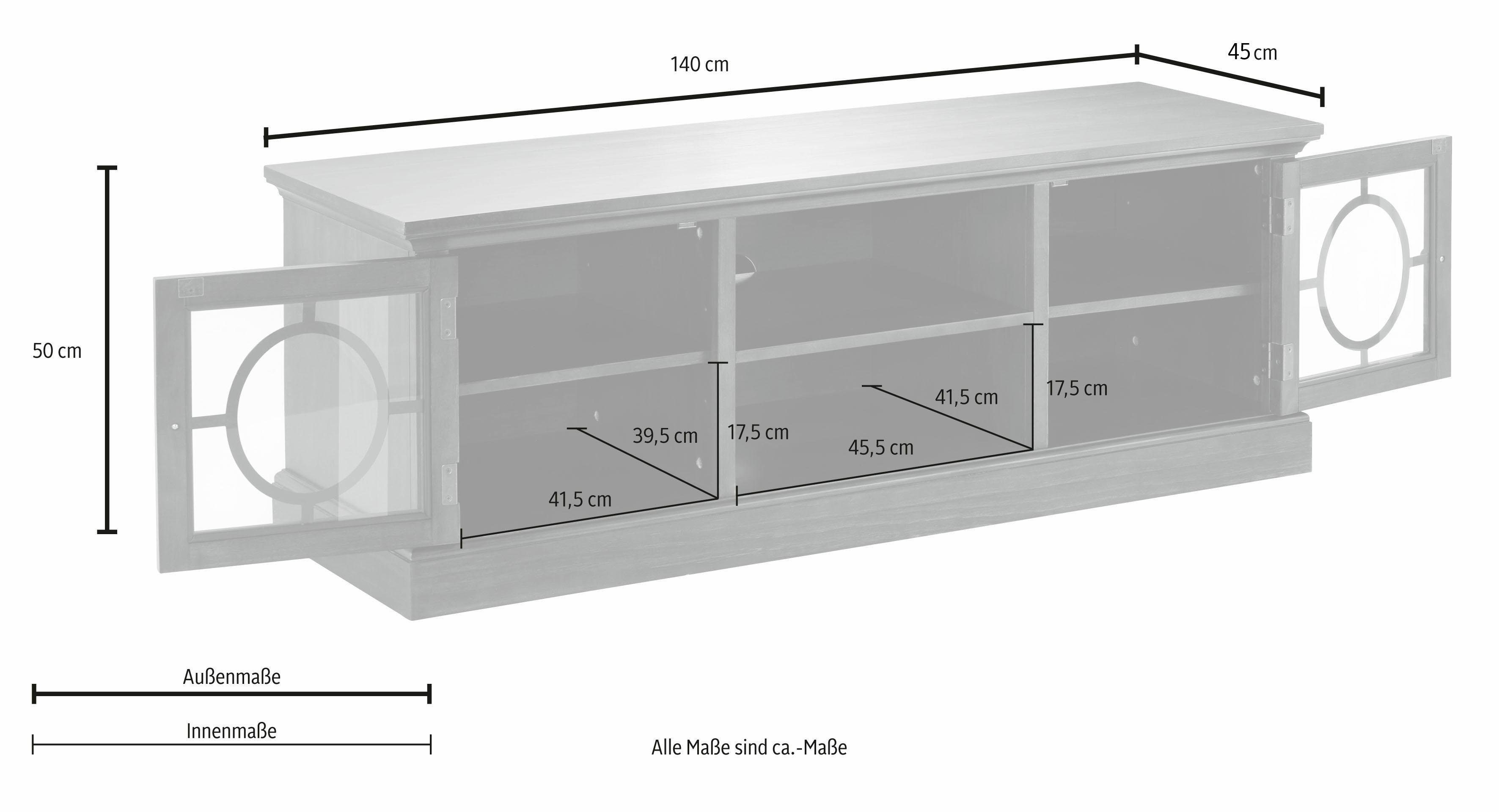 Gesamtmaße TV-Lowboard LUGANO