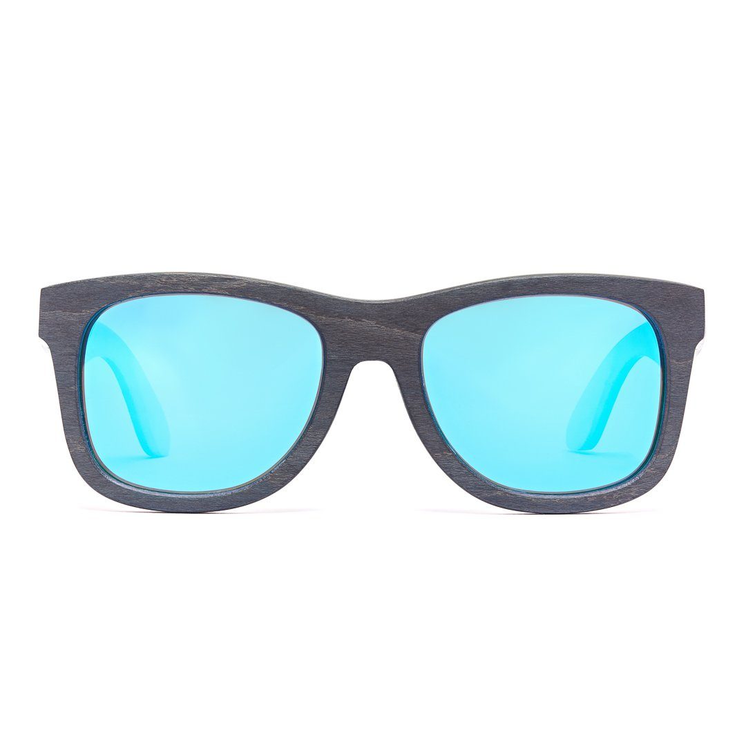 Glasfarbe Grau Bonizetti Bambus, blau Sonnenbrille (Herren 1-St) Sonnenbrille