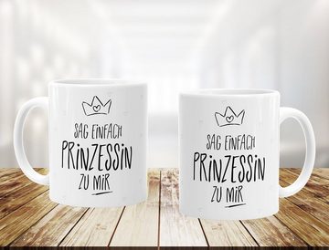 MoonWorks Tasse Kaffee-Tasse Sag einfach Prinzessin zu mir glänzend MoonWorks®, Keramik