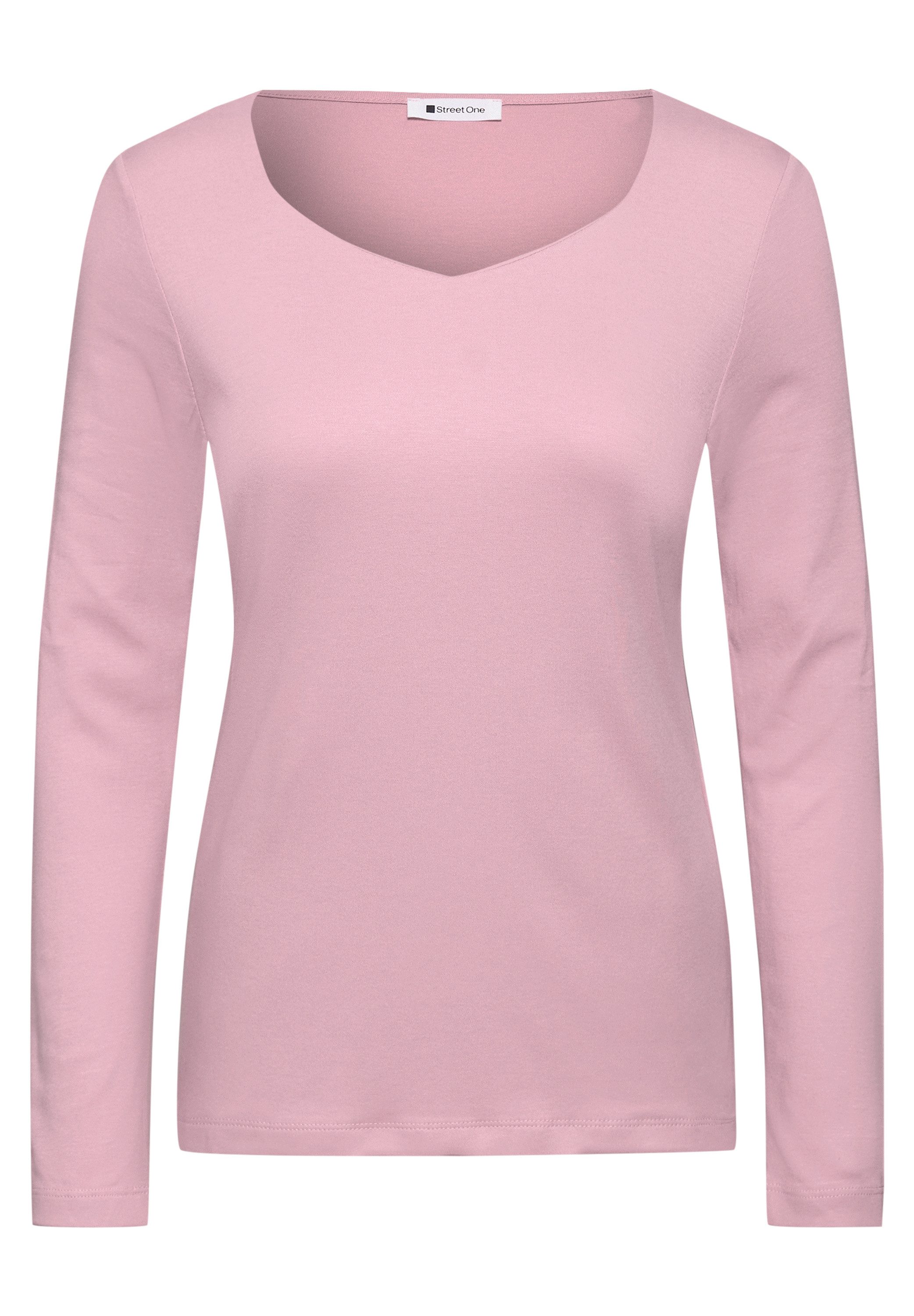 STREET ONE Langarmshirt in Unifarbe – Bild 4 von 5