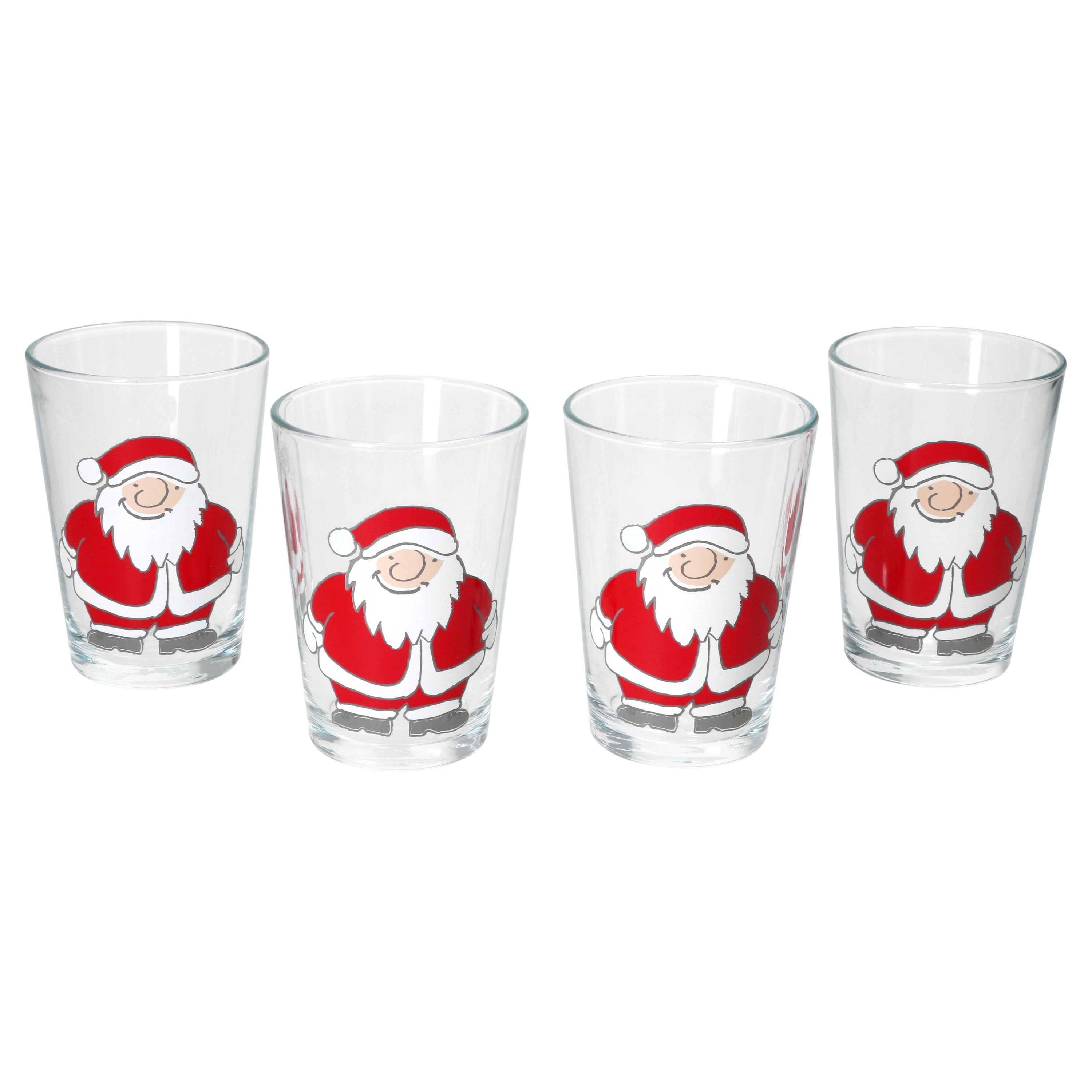 Ritzenhoff & Breker Glas Ritzenhoff Santa Winter 4x Glühwein-Gläser 240ml H11cm Tee-Glas, Glas, Weihnachtsgeschirr, Weihnachten, Weihnachtsset, Geschirr