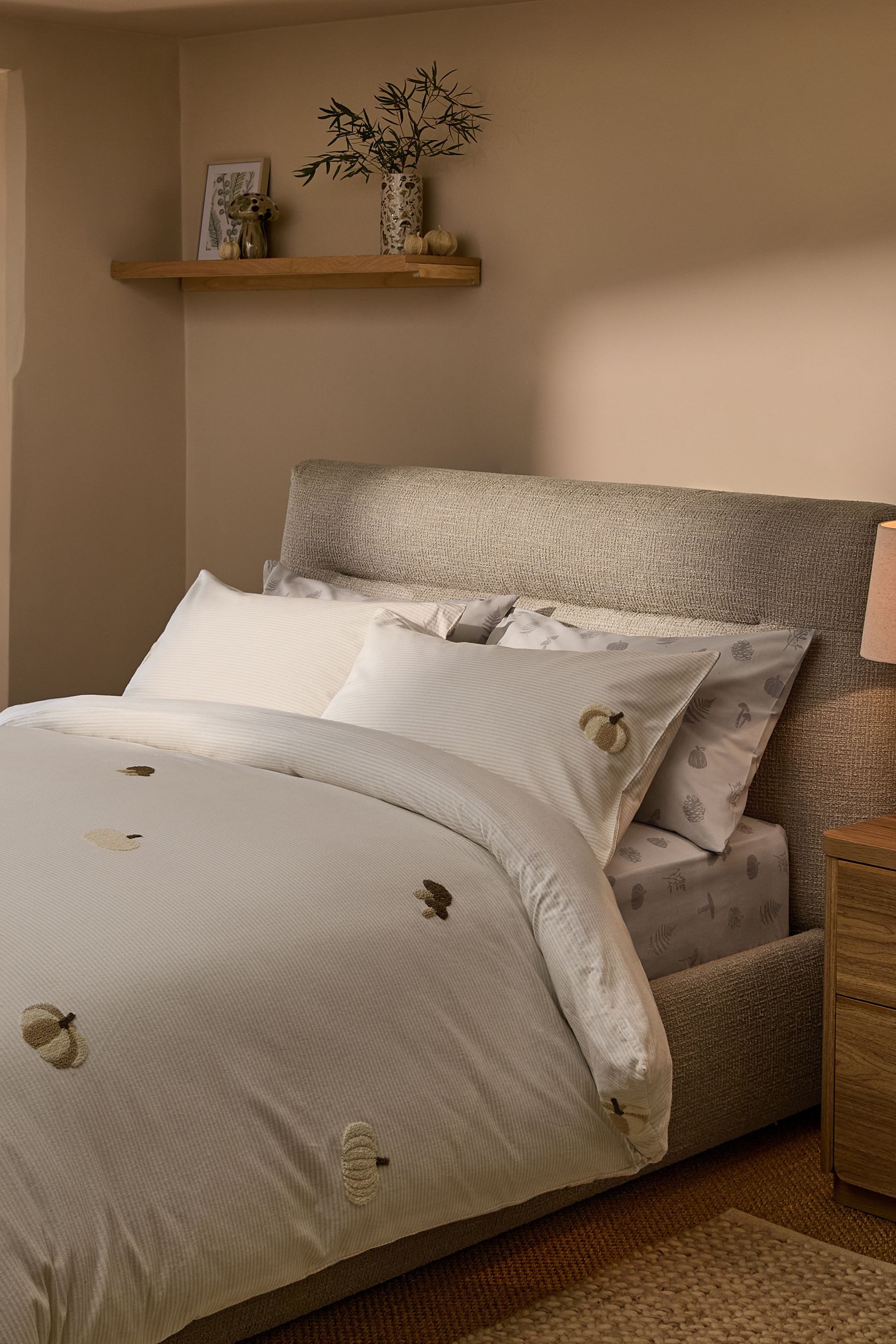 Next Bett-Set Getuftete, angeraute Bettgarnitur, Kürbis, Bezug: Baumwolle günstig online kaufen