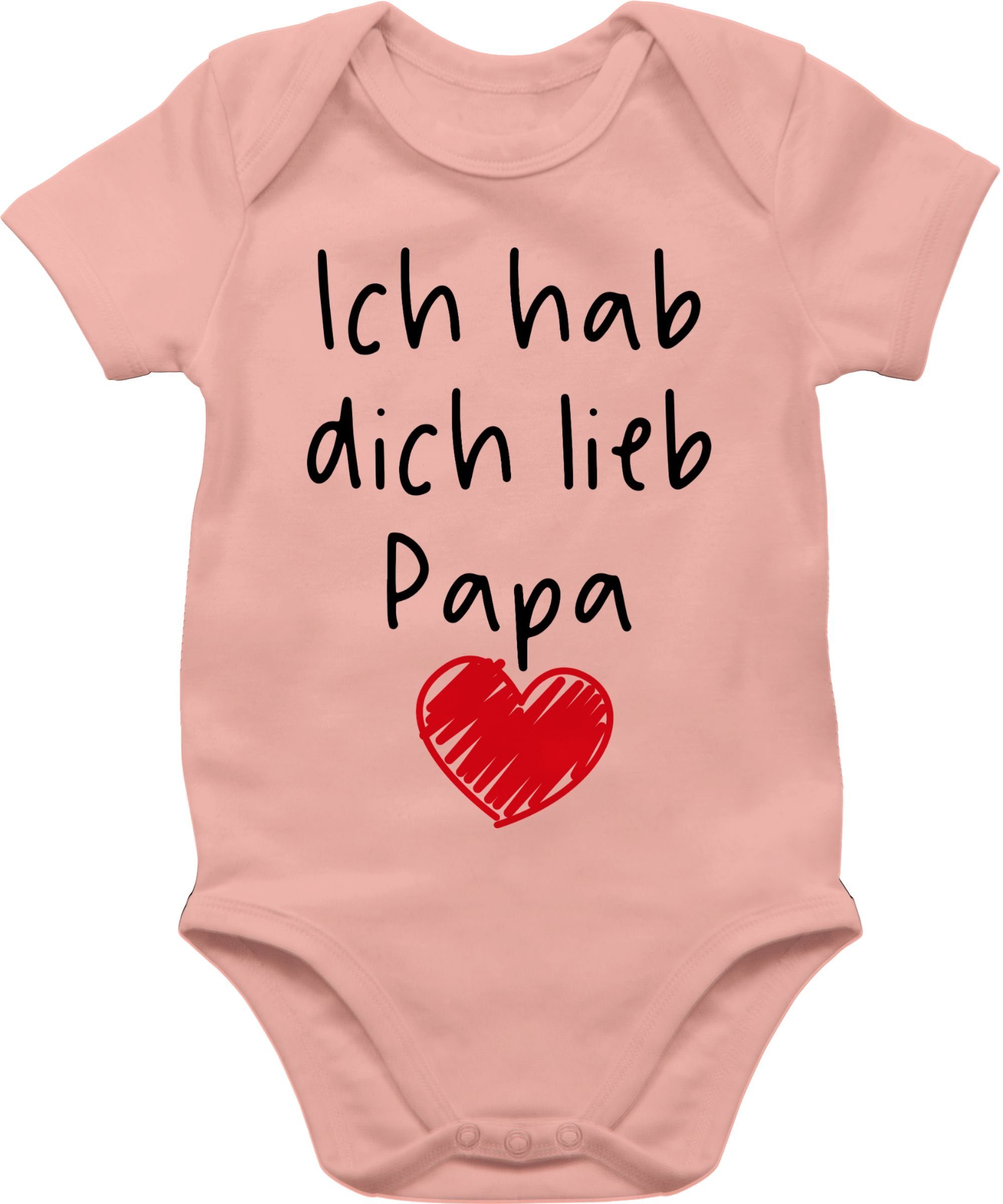 Shirtracer Shirtbody Ich hab dich lieb Papa Herz schwarz Geschenk Vatertag Baby