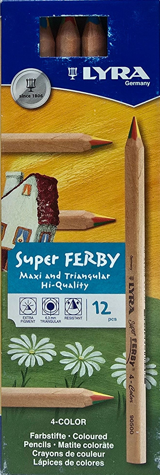LYRA Malen nach Zahlen Lyra Super Ferby Maxi Triangular 4 Color Regenbogenstift 1 Stück