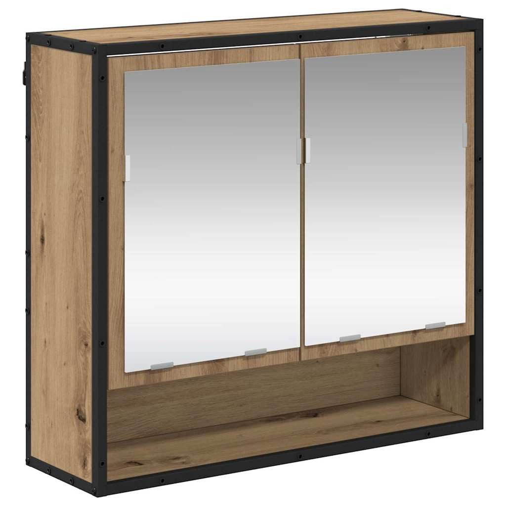 vidaXL Badezimmerspiegelschrank Badezimmer-Spiegelschrank Eiche handwerklic günstig online kaufen
