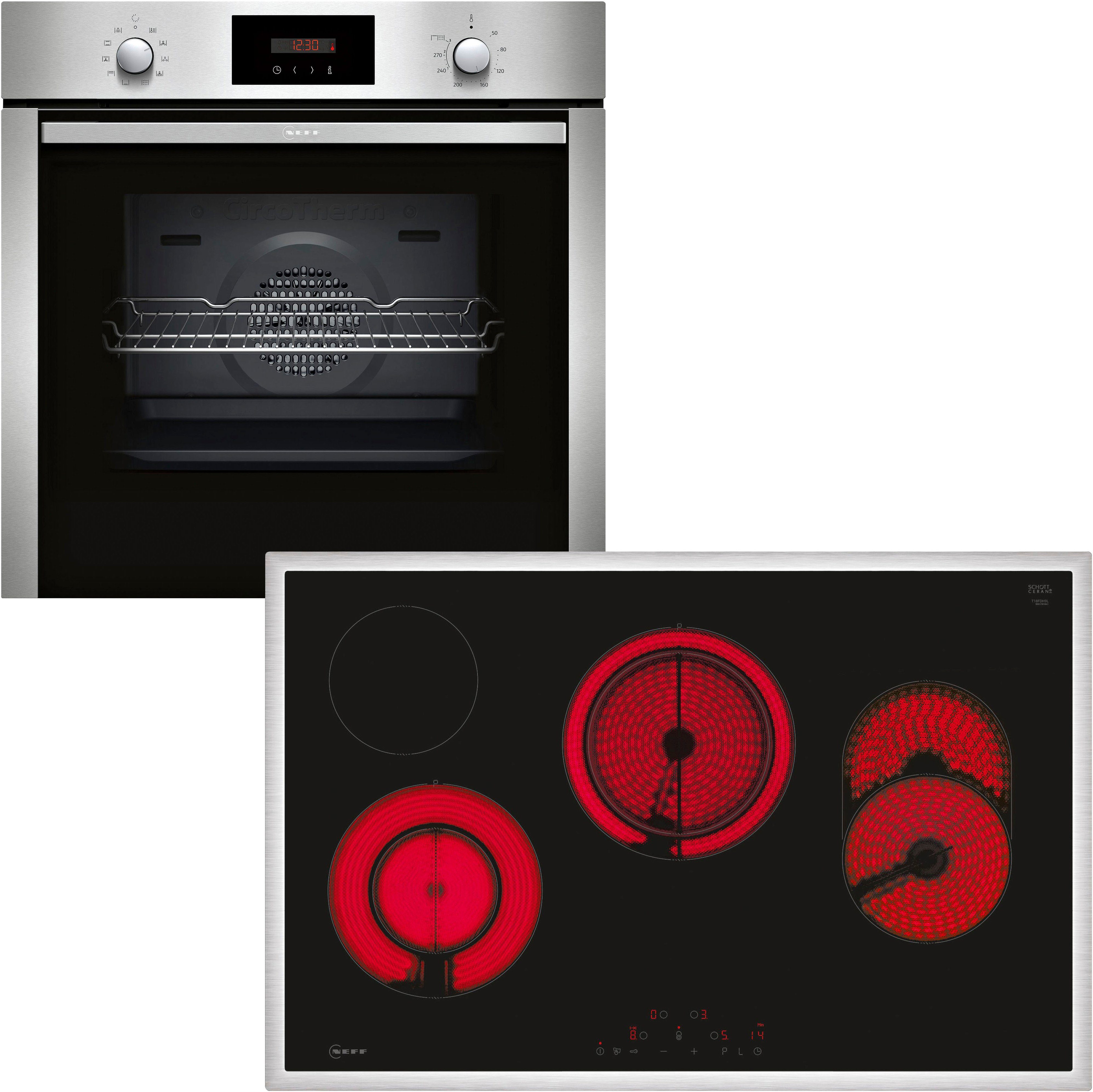 NEFF Backofen-Set BX48P, mit Teleskopauszug nachrüstbar, Pyrolyse-Selbstreinigung