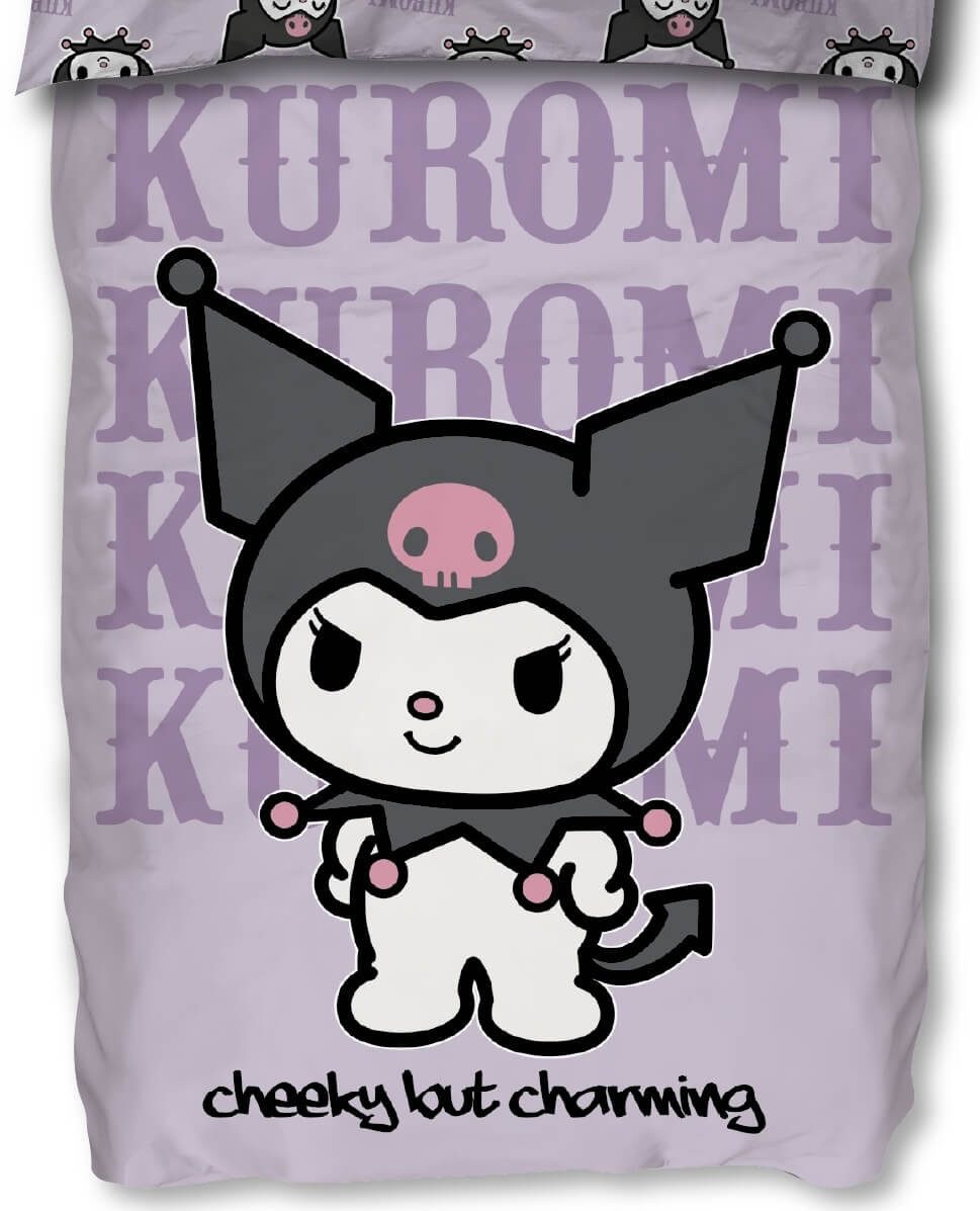 SkyBrands Bettwäsche Kuromi & Hello Kitty - 2 x Bettwäsche-Set Doppelpack, 135x200 & 80x80, Baumwolle, 100% Baumwolle – Bild 3 von 5
