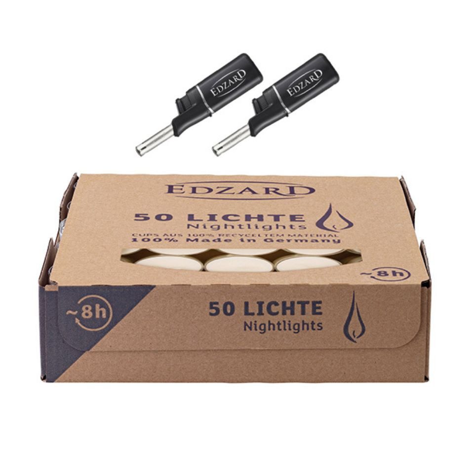 EDZARD Teelicht Nightlights (50 Stück), weiß, transparente Acrylhülle, inkl günstig online kaufen