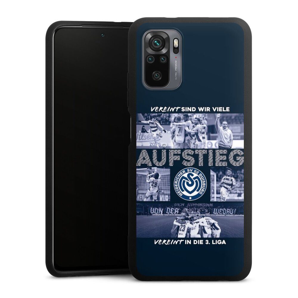 DeinDesign Handyhülle MSV Duisburg Aufstieg Offizielles Lizenzprodukt, Xiaomi Redmi Note 10 4G Silikon Hülle Premium Case Handy Schutzhülle