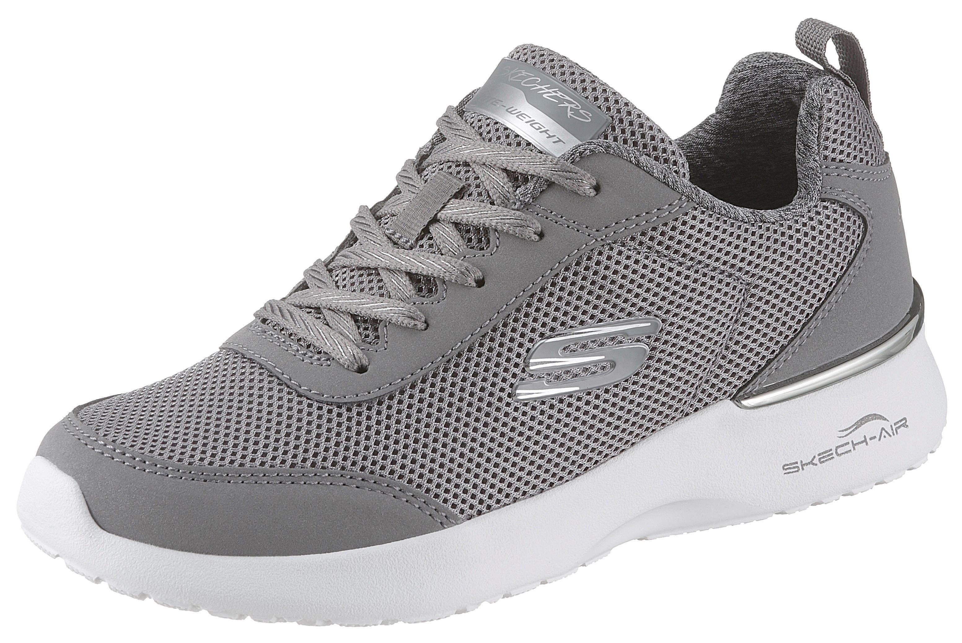 Skechers Skech-Air Dynamight Sneaker der Ferse grau an mit - Metallic-Element Brake Fast