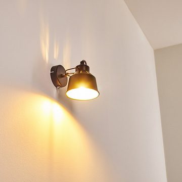 hofstein Wandleuchte »Rimini« verstellbare Wandlampe aus Metall in Schwarz/Gold, ohne Leuchtmittel, 1xE14, Wandspot im Retro/Vintage Design