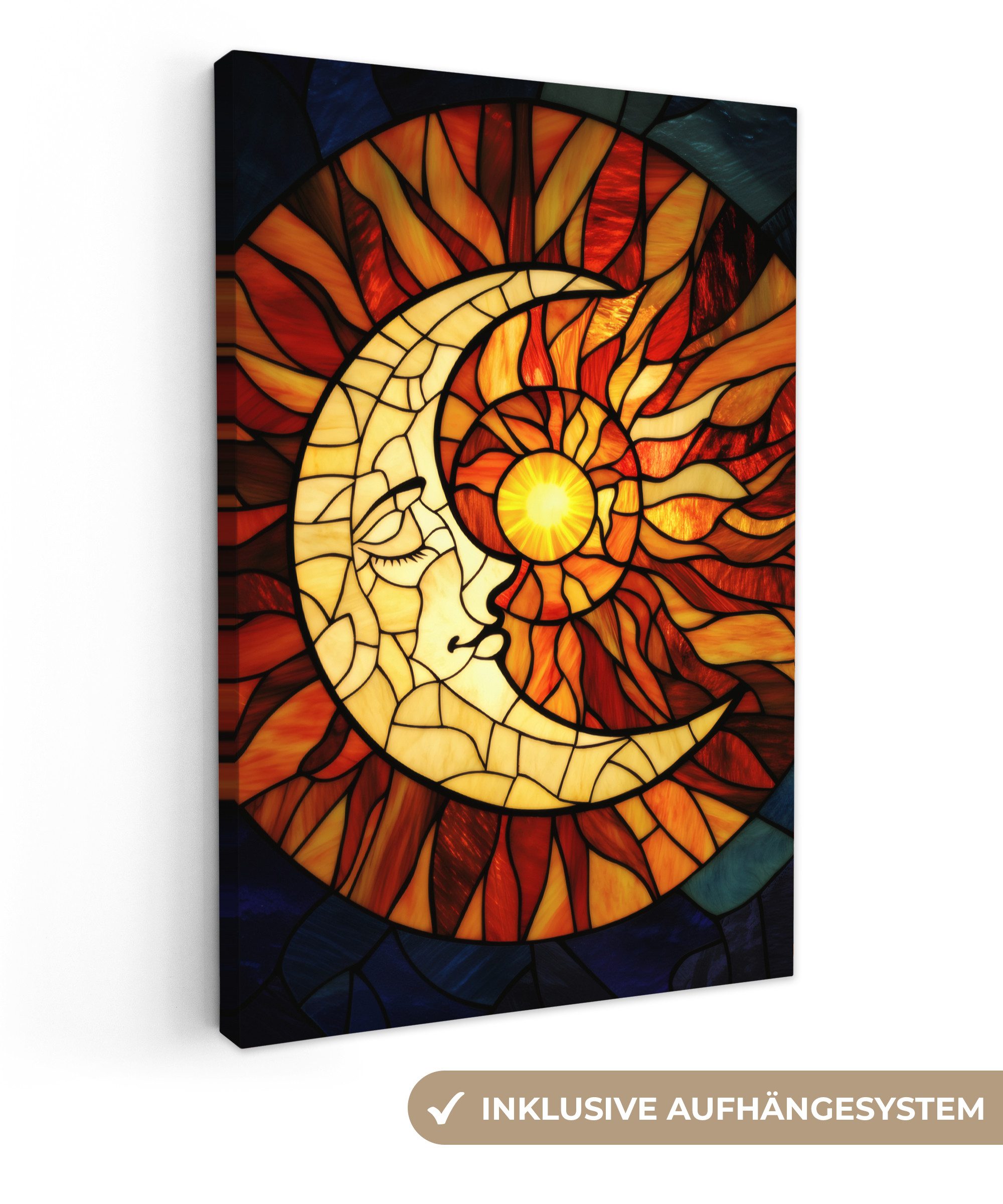 OneMillionCanvasses® Leinwandbild Mosaik - Glas - Mond - Dunkelblau, Fotodr günstig online kaufen