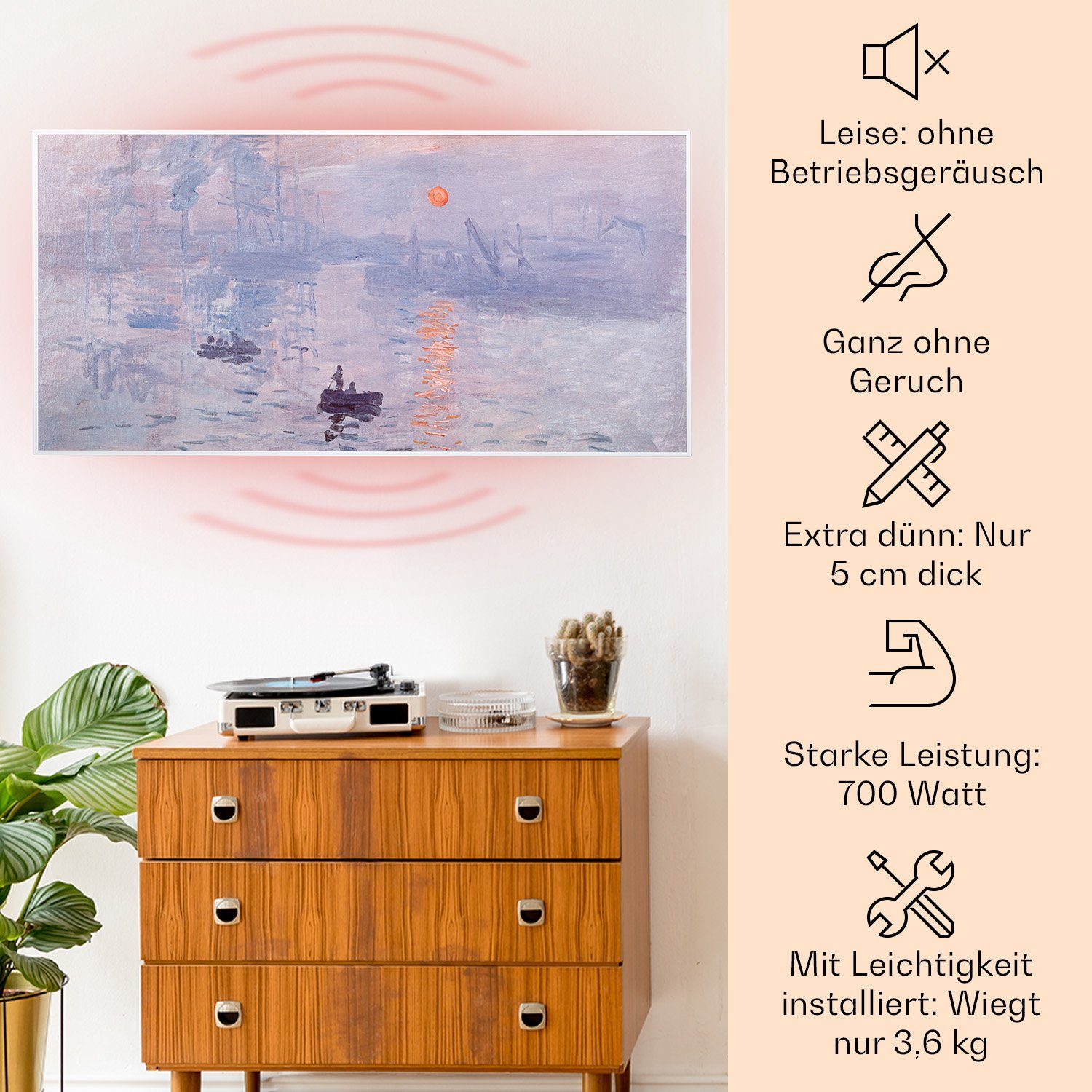 Klarstein Heizkörper Wonderwall Air Art Smart, elektrische Infrarot Wandheizung Thermostat Bild Heizung elektrisch – Bild 3 von 5