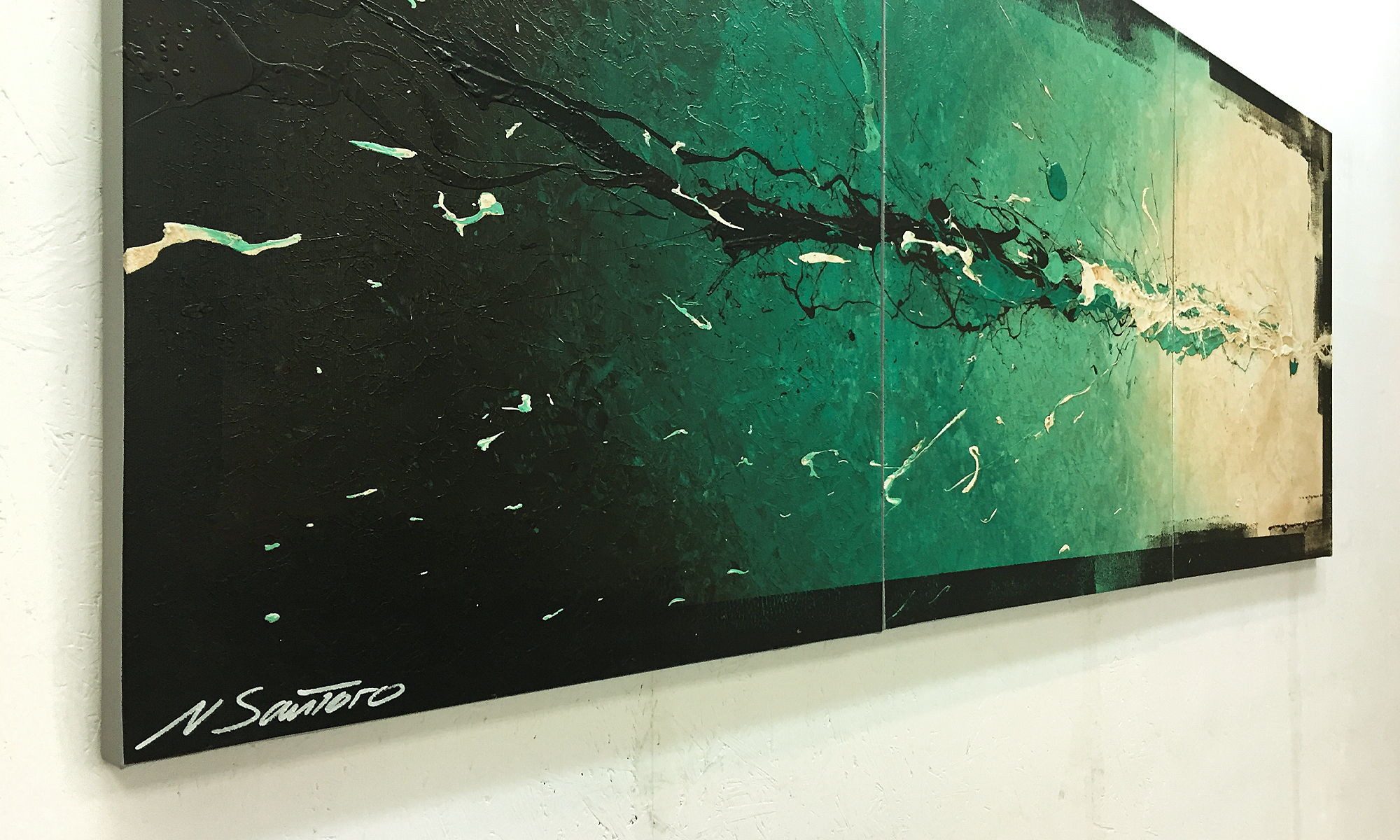WandbilderXXL Gemälde Nightshade 180 x 70 cm, Abstraktes Gemälde, handgemaltes Unikat