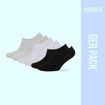 Qotton Sneakersocken Qotton kurze Sneaker Socken für Herren & Damen (6x Paar) unsichtbare Füßlinge im Sneaker besonders Rutschfest Socken slipper gekämmte Baumwolle nachhaltig invisible socks atmungsaktiv (6-Paar)