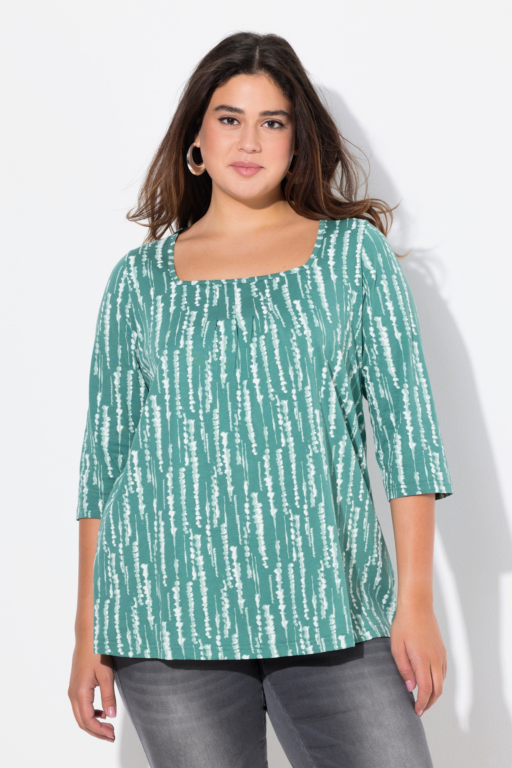 Ulla Popken T-Shirt Shirt Zierfalten A-Linie günstig online kaufen