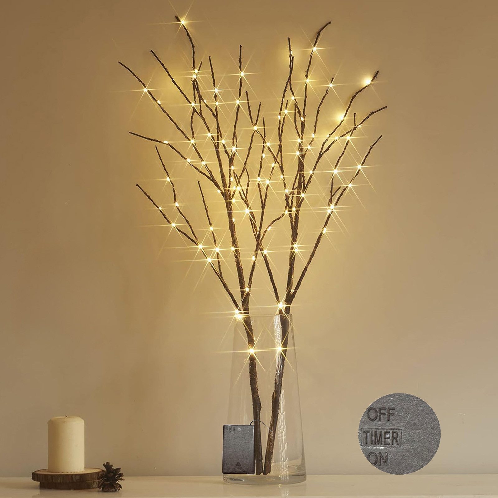 MUPOO LED-Leuchtzweig LED Leuchtzweig LED-Dekolicht Batteriebetrieben günstig online kaufen