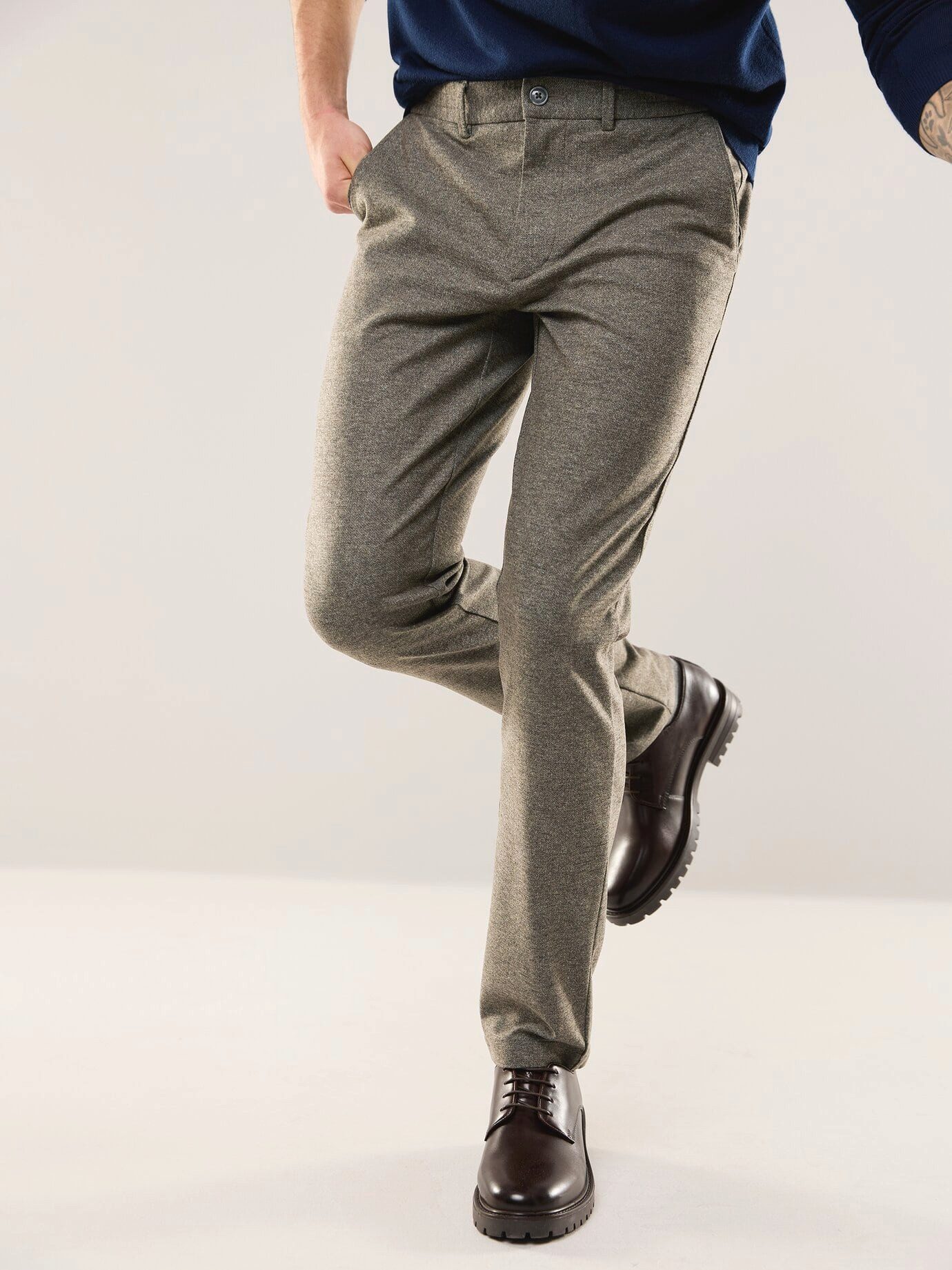Walbusch Chinohose Herren Bügelfreie Chino aus Leichtflanell Modern fit, modern