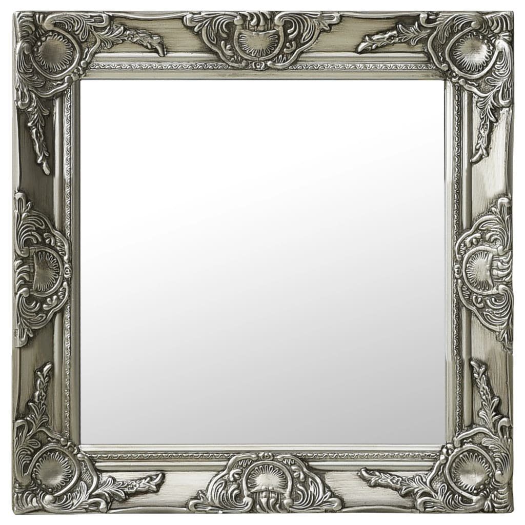 vidaXL Spiegel Wandspiegel im Barock-Stil 50x50 cm Silbern (1-St) Silber | Silber
