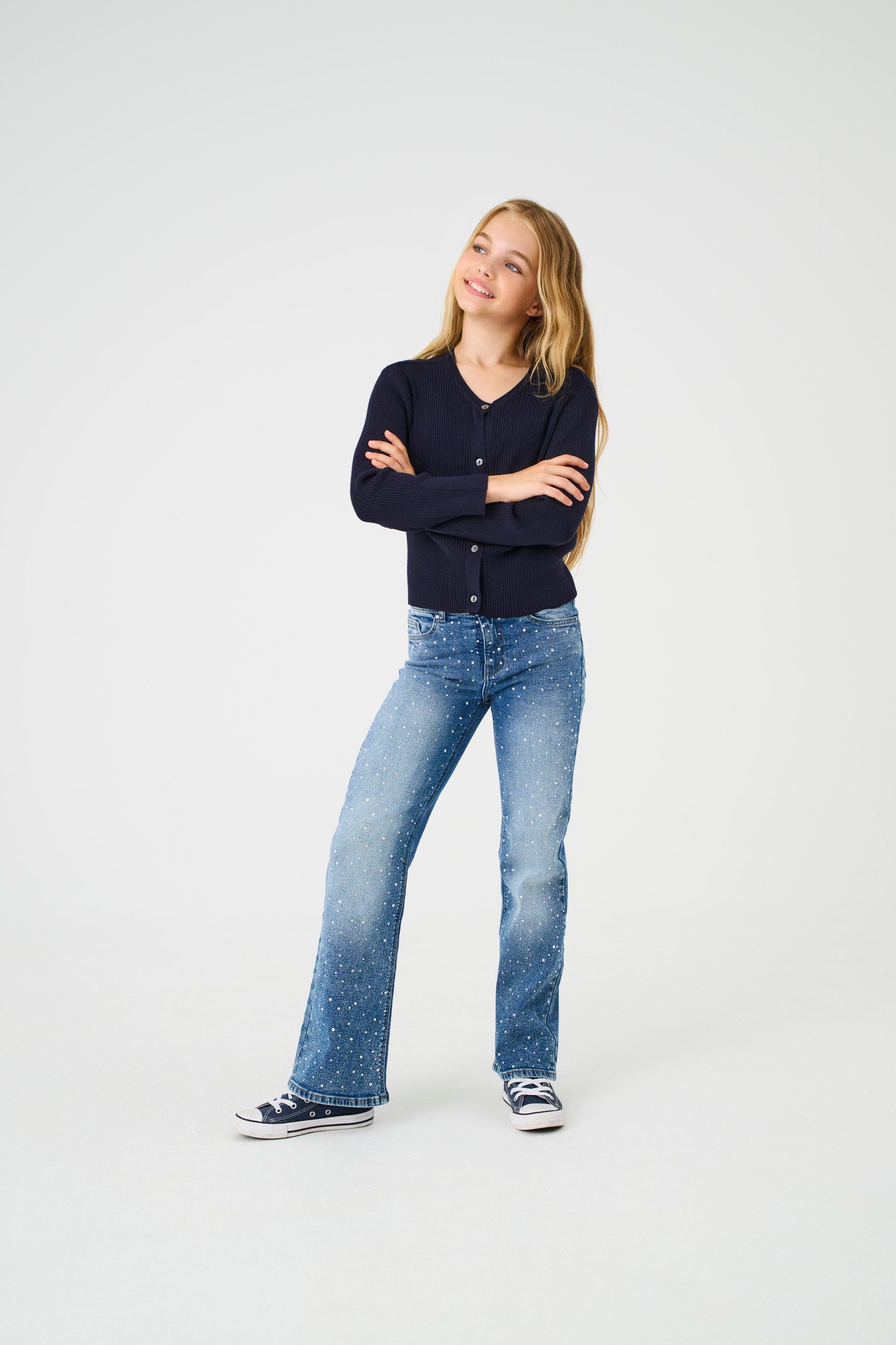 KIDS ONLY Strickjacke KOGNATASCHA LS O-NECK CARD CP KNT NOOS