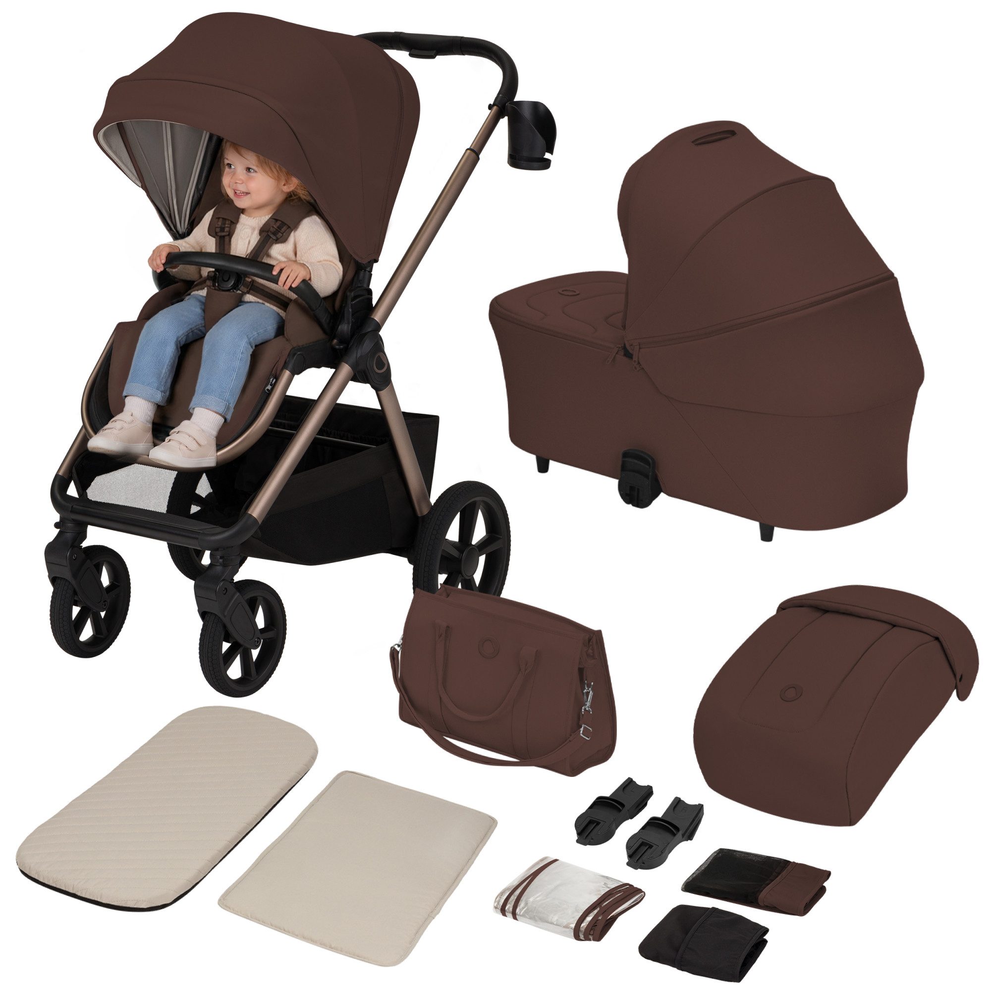 lionelo Kinder-Buggy CARMINE 2IN1, (Set), 2in1/GravelTech/Anti-Reflux/AiryDots/UPF50+