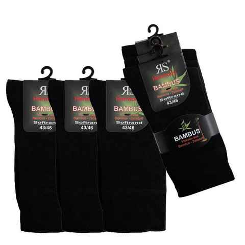 RS Harmony Basicsocken Bambus Viskose Socken Businesssocken Anzugsocken Softrand ohne Gummi (6 Paar) Spitze und Ferse verstärkt