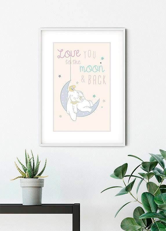 (1 Wohnzimmer Moon, Poster Disney Kinderzimmer, Schlafzimmer, Dumbo St), Komar