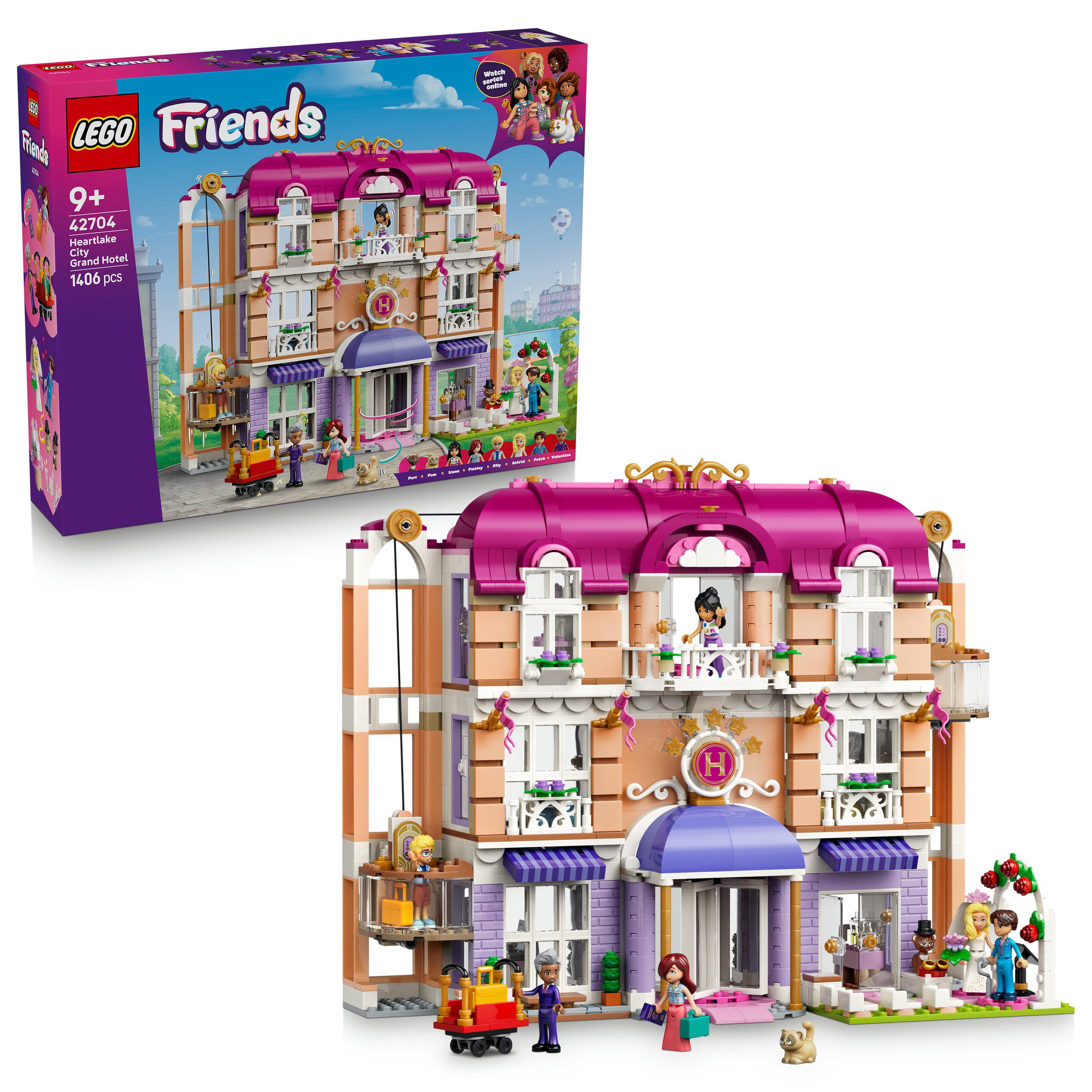 LEGO® Das Grandhotel von Heartlake City (42704), LEGO Friends Konstruktionsspielsteine, (1406 St), Made in Europe