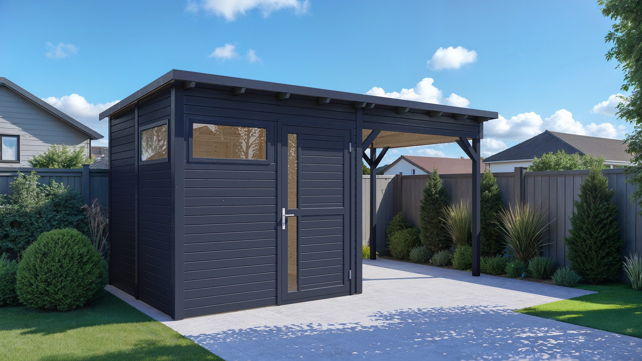 BERTILO Gartenhaus Pentus 2 Lounge anthrazit, BxT: 470x266 cm