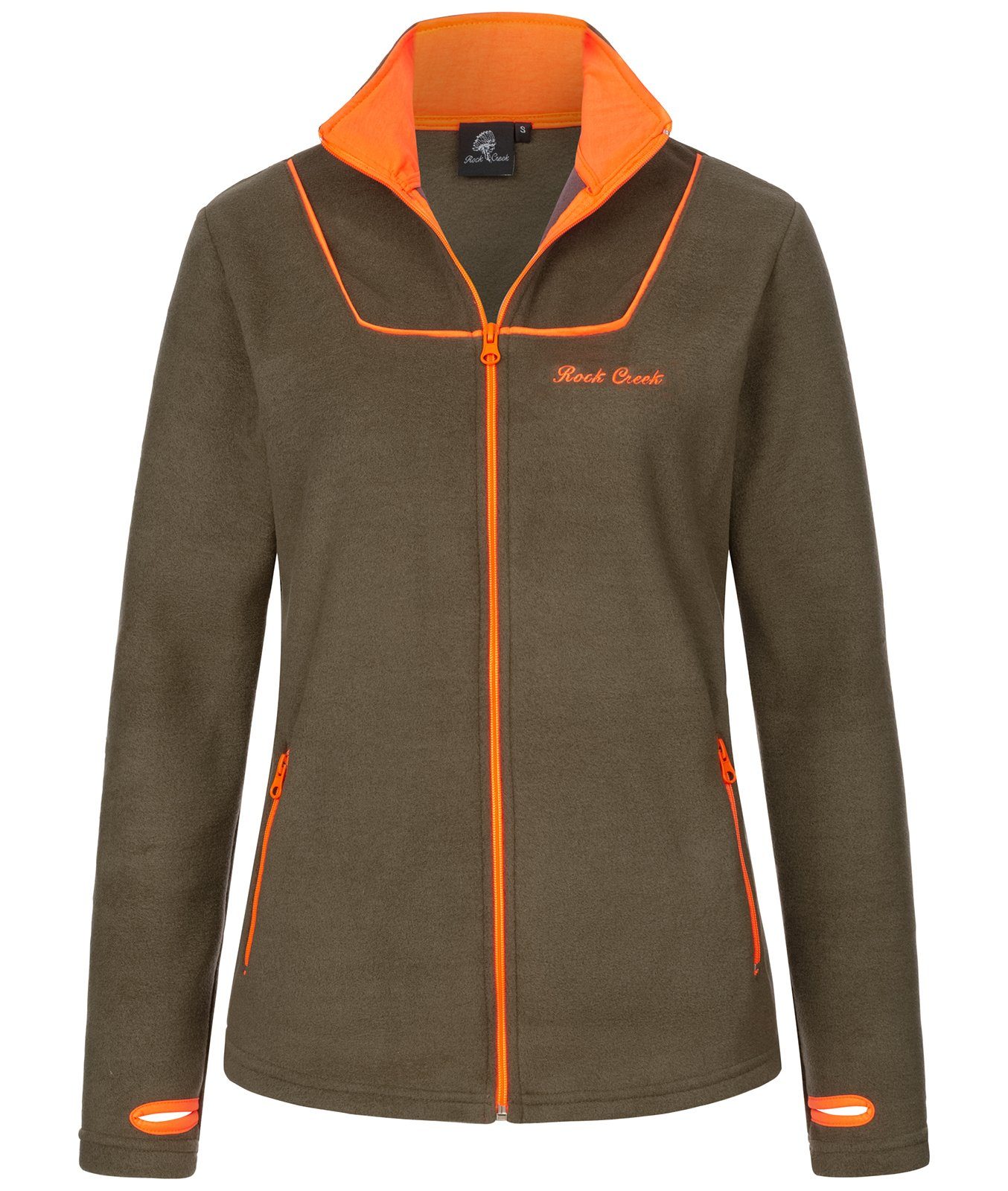 Rock Creek Fleecejacke Damen Fleecejacke Übergangsjacke D-473 Dunkelgrün