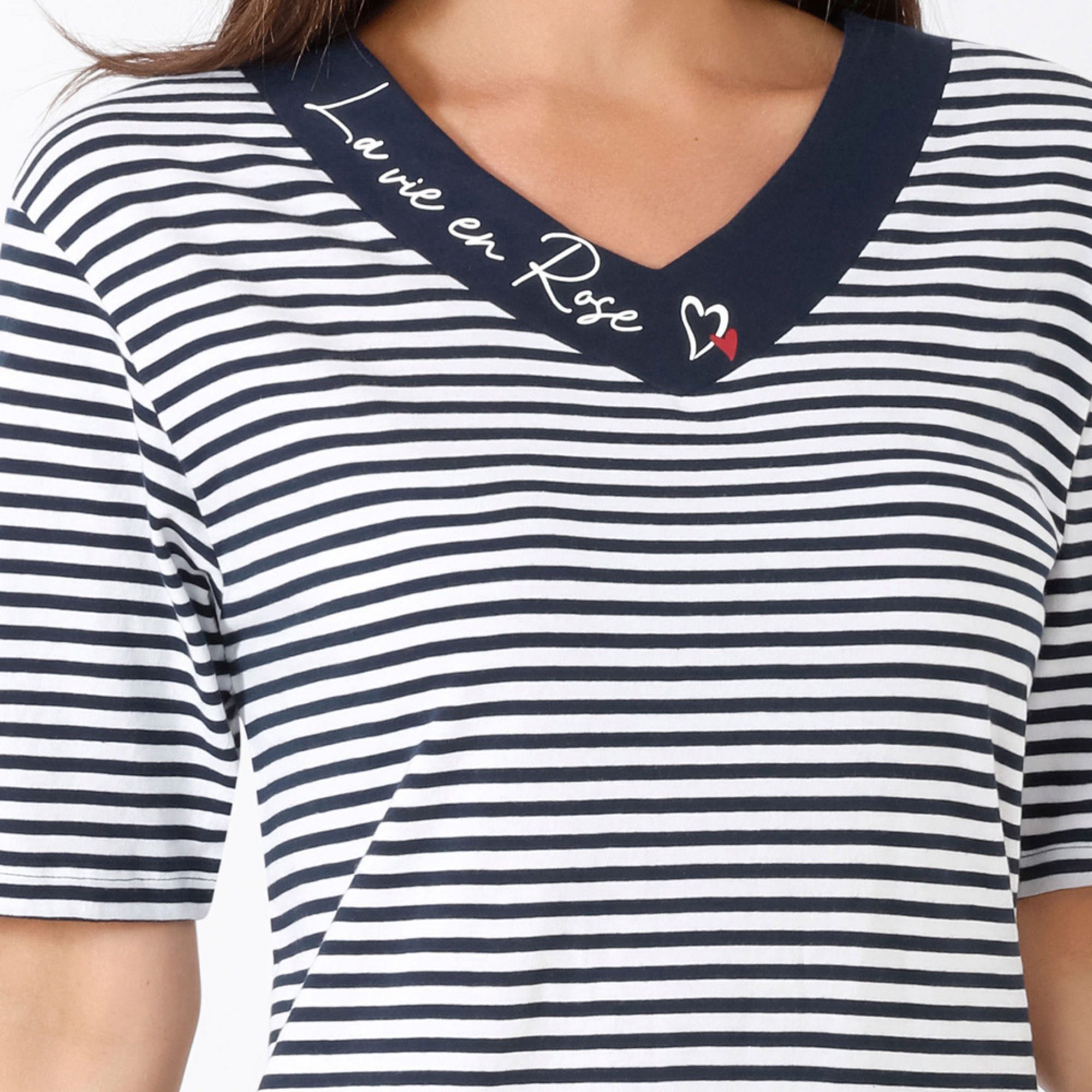 Hajo Nachthemd Damen-Nachthemd Single-Jersey Streifen