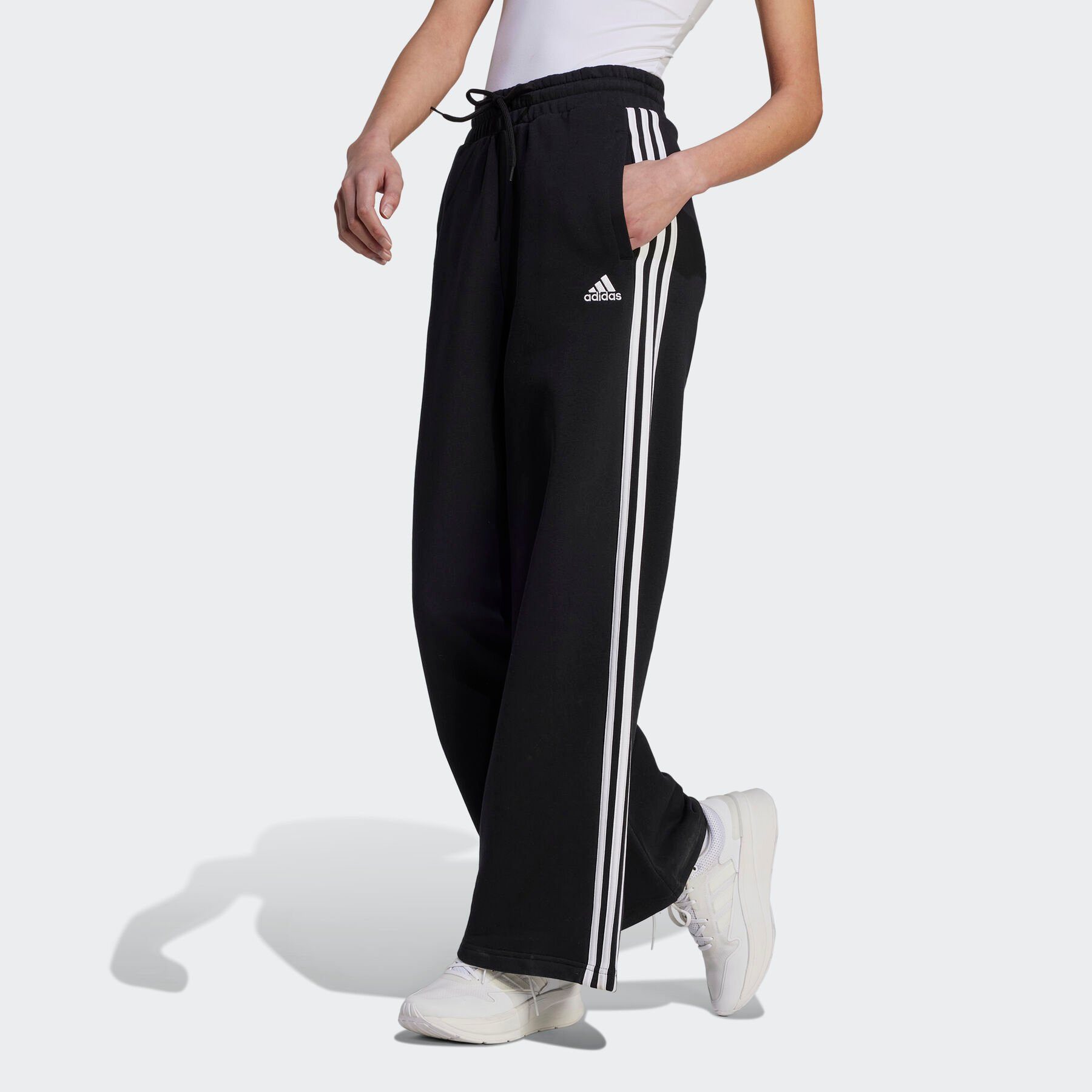 TERRY (1-tlg) 3STREIFEN FRENCH WIDE Sporthose adidas ESSENTIALS HOSE Sportswear