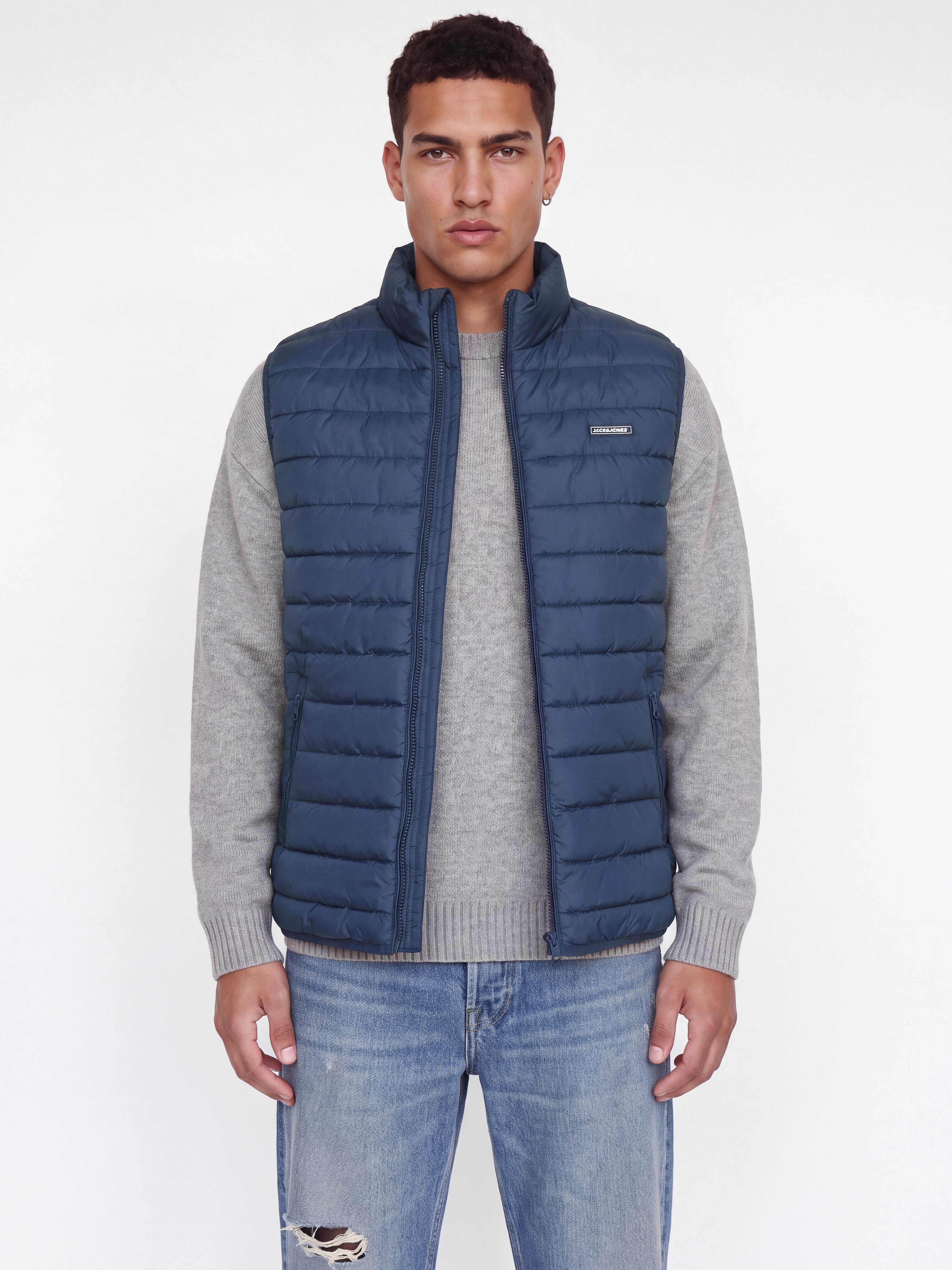 Jack & Jones Steppweste JJELVIS LIGHT BODYWARMER COLLAR Kunstfaser, regular fit