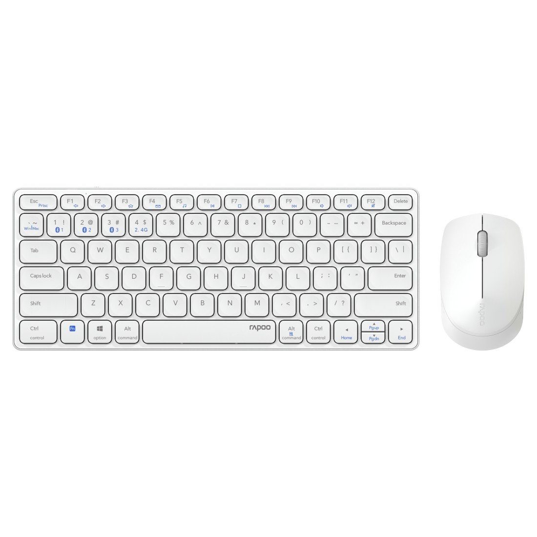 Rapoo 9600M kabelloses Tastatur-Maus-Set, Bluetooth, 2.4 GHz, 1300 DPI Tastatur- und Maus-Set