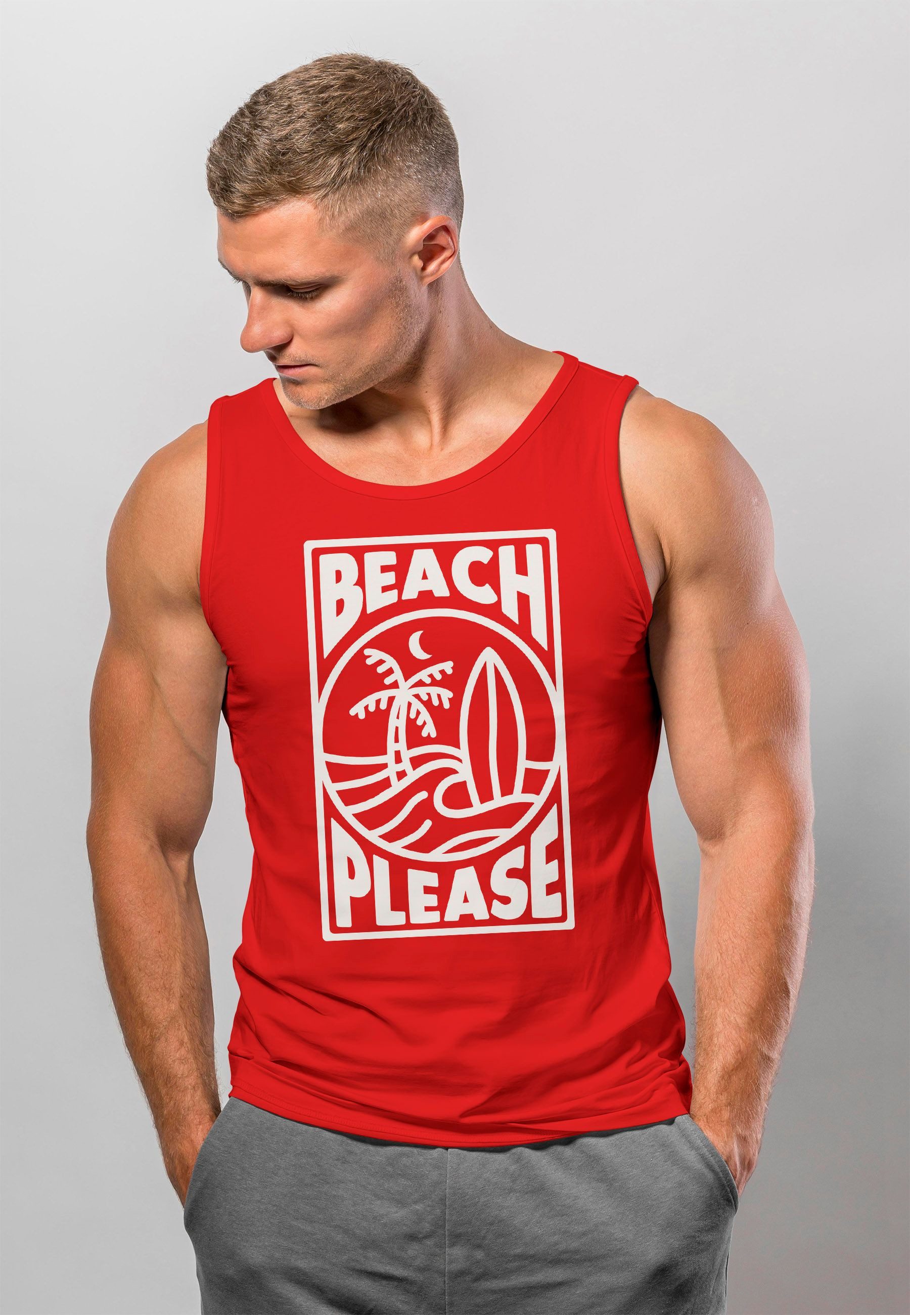 Neverless Tanktop Herren Tank-Top Beach Please günstig online kaufen