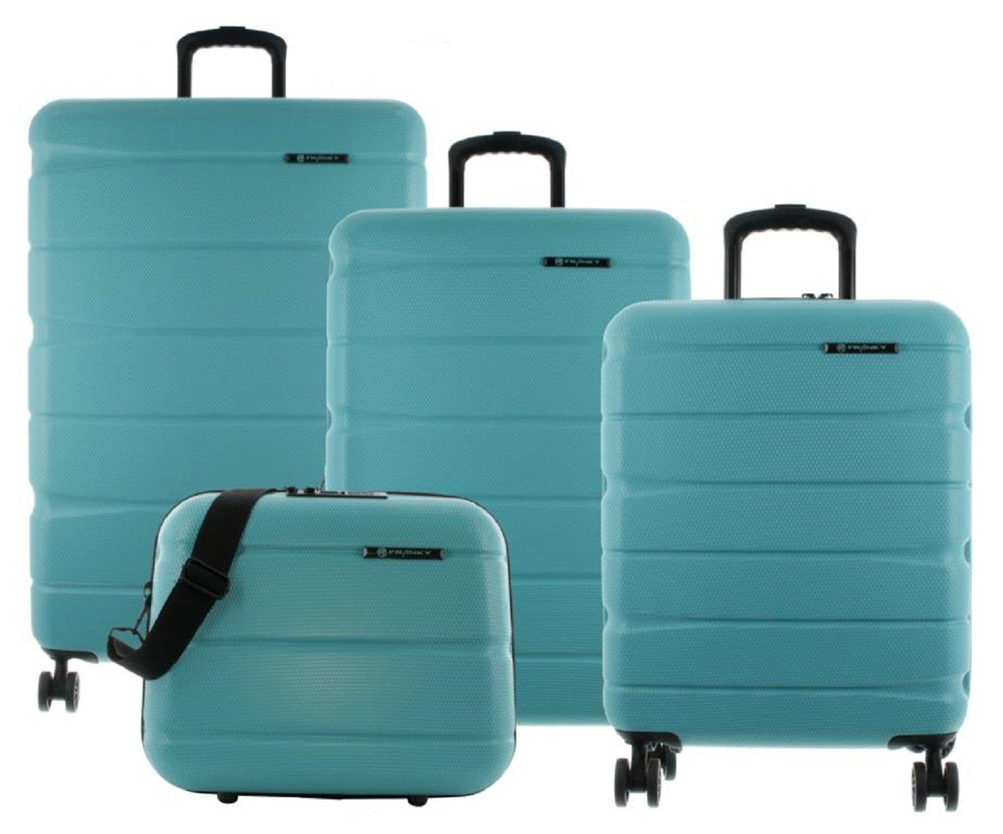 Franky Trolleyset 4er Kofferset Hartschalenkoffer Spinner mit TSA-Schloss, 4 Rollen, (4 tlg) Aqua