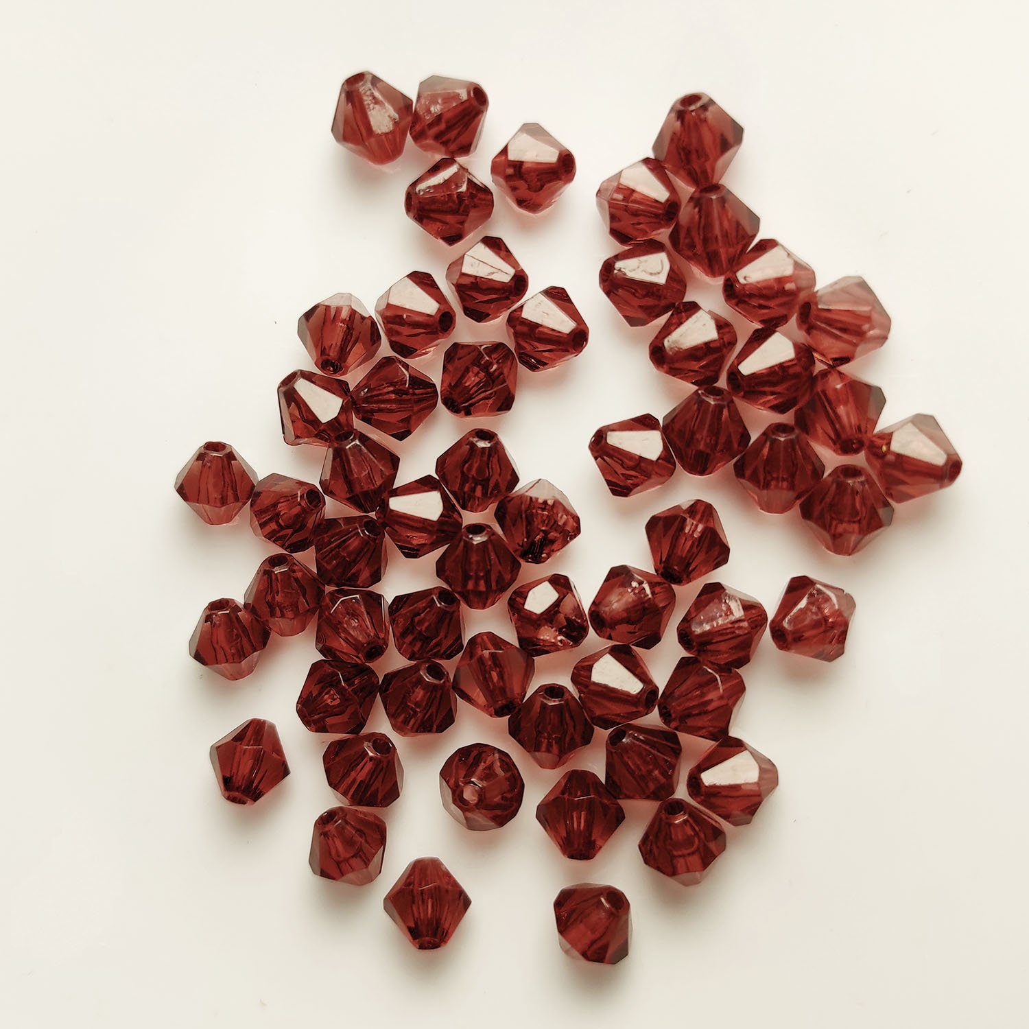 Kopper-24 Bastelperlen Doppelkegel Bicone 100 Stück Acryl Perlen Kristall Lose Perlen mit Loc