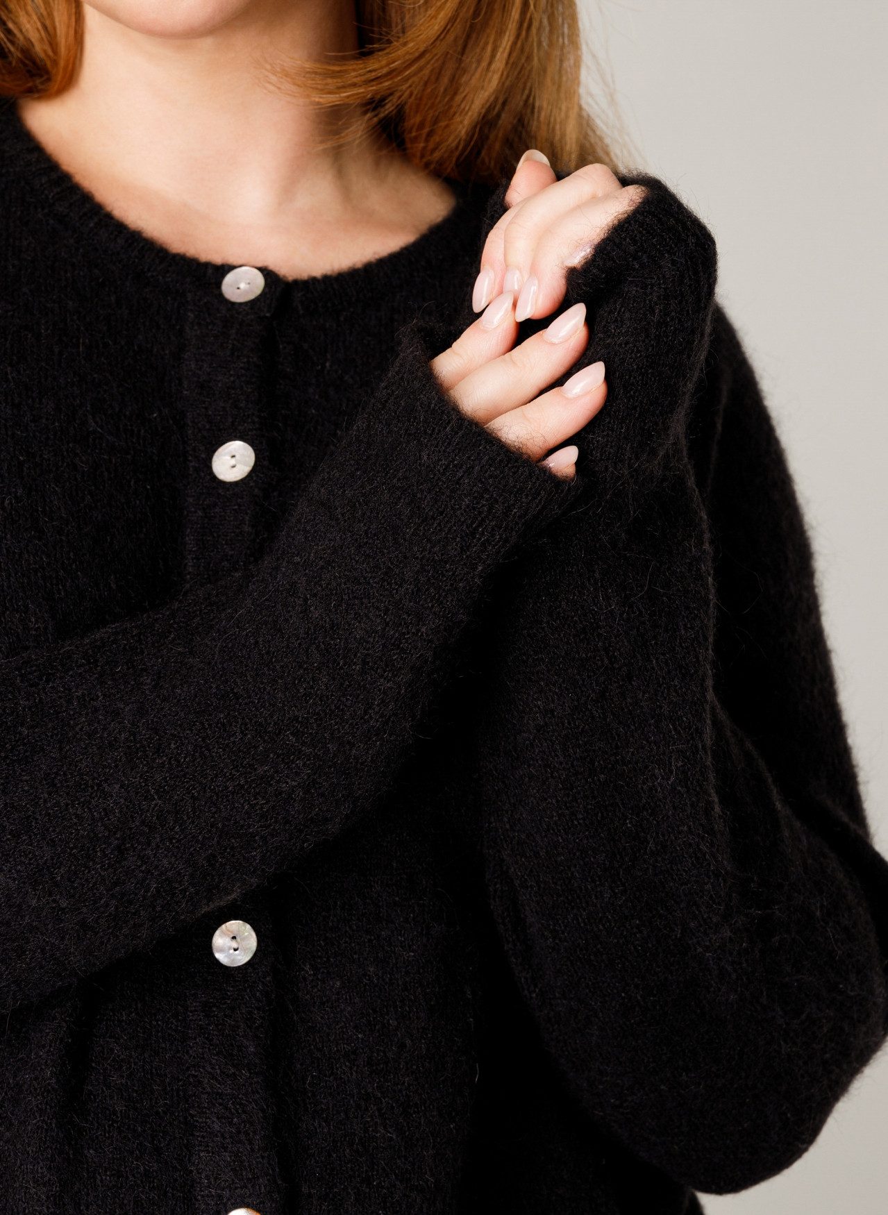 Base Level Curvy Cardigan Yulia mit Woll-Anteil und Knopfleiste